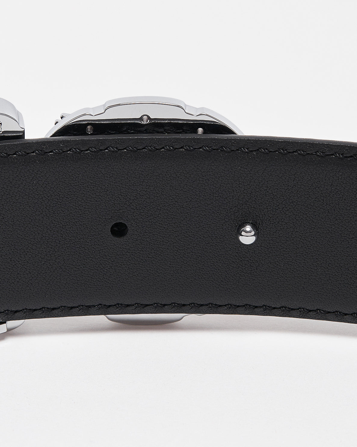 SR Silver Logo Men Black Leather Belt 99.90