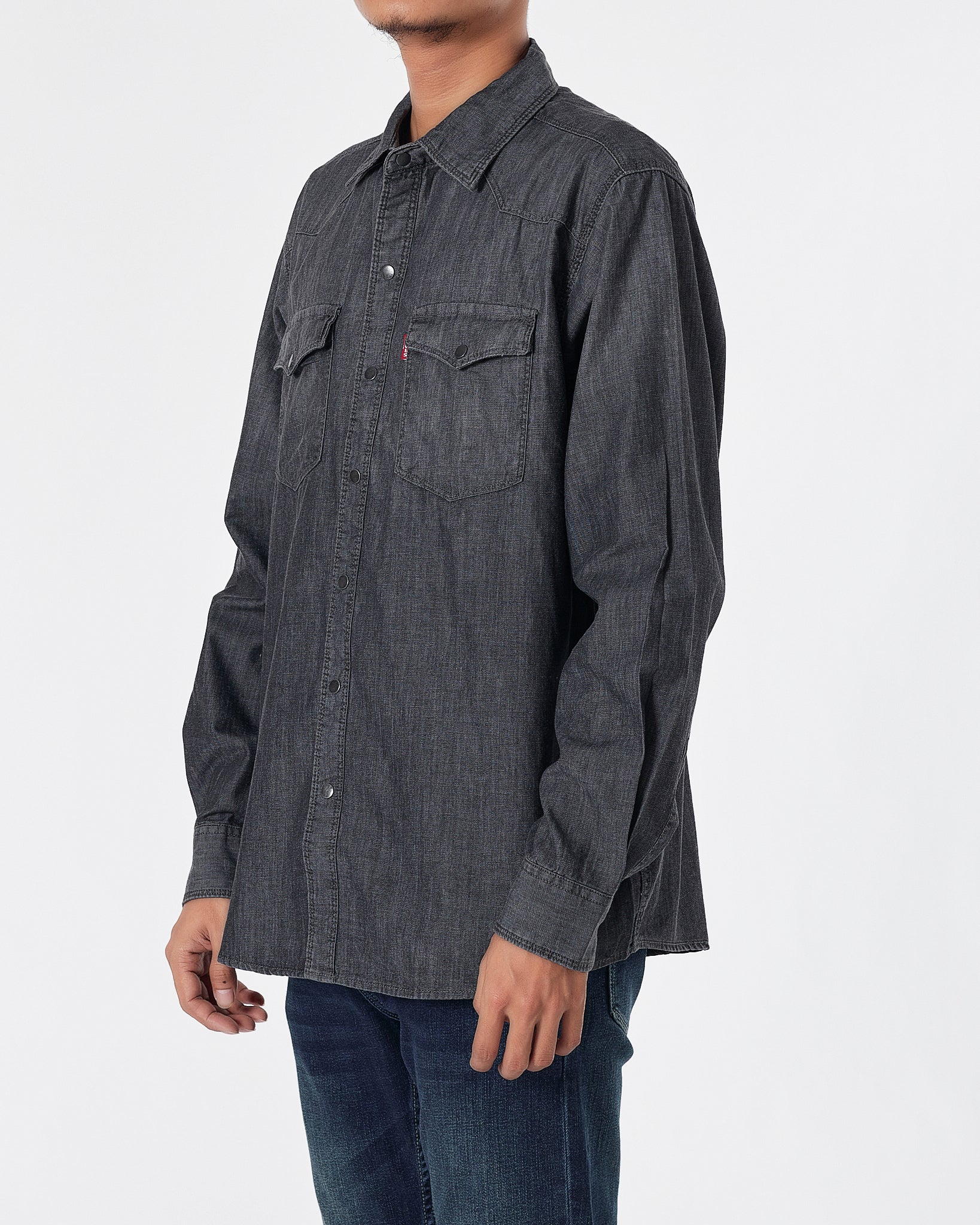 LEV Denim Men Black Shirts Long Sleeve 24.90