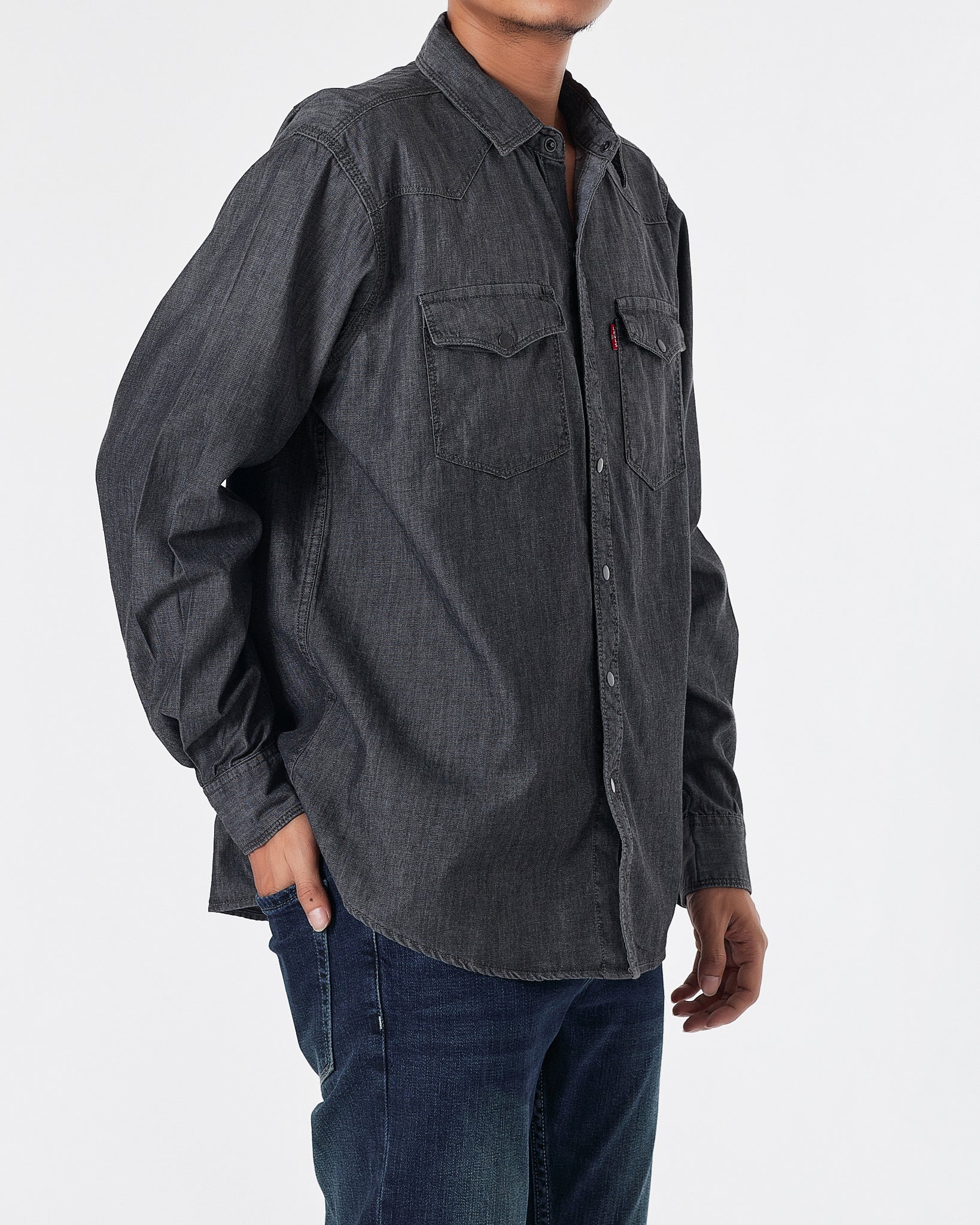 LEV Denim Men Black Shirts Long Sleeve 24.90