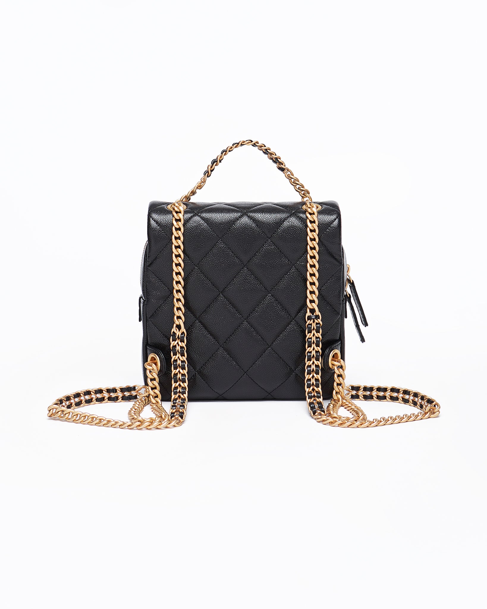 CHA Mini Lady Black Flap Mini Backpack 279