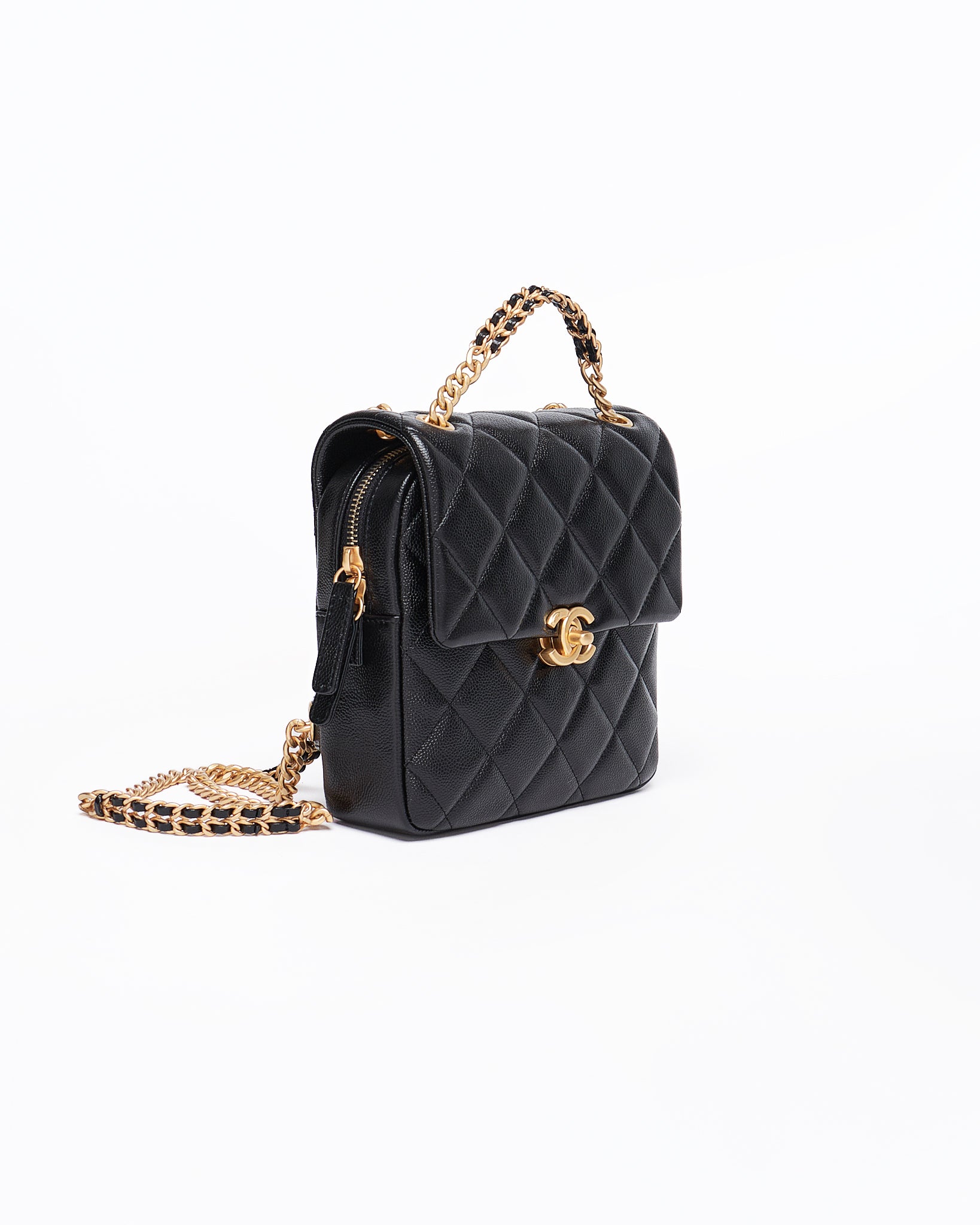 CHA Mini Lady Black Flap Mini Backpack 279