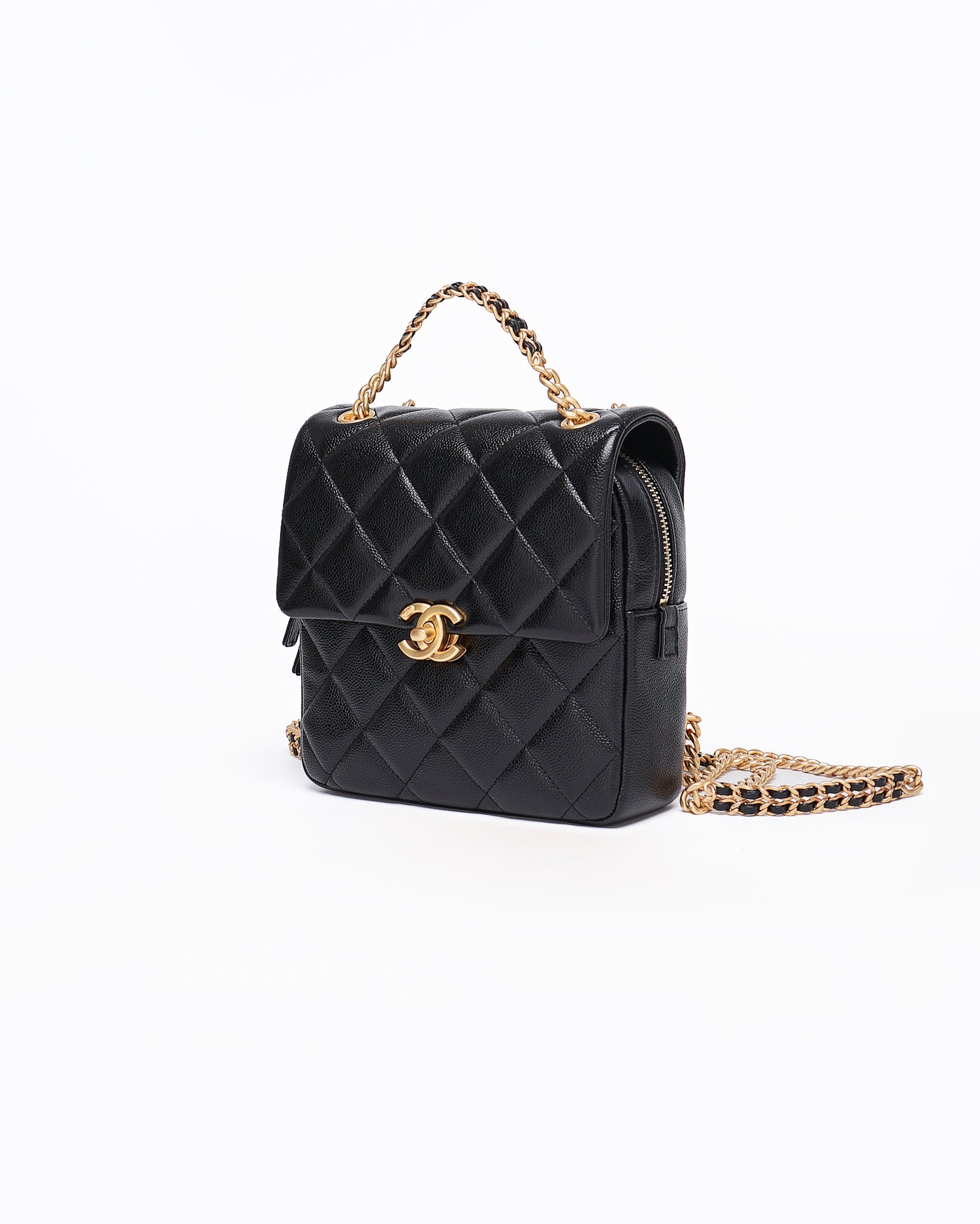 CHA Mini Lady Black Flap Mini Backpack 279