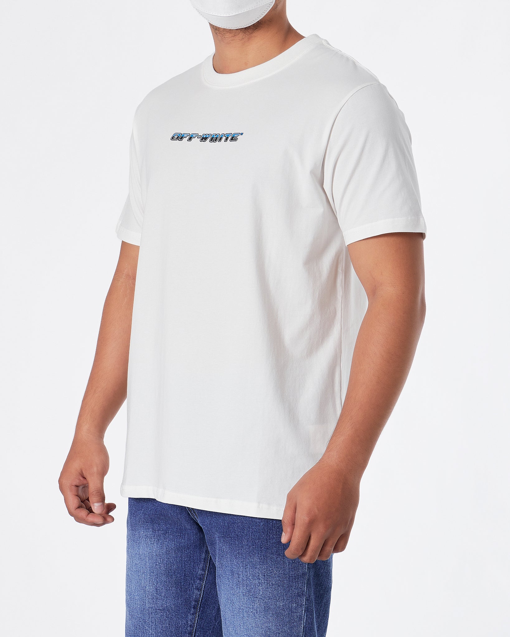 OW Cross Arrow Back Printed Men White T-Shirt 19.90