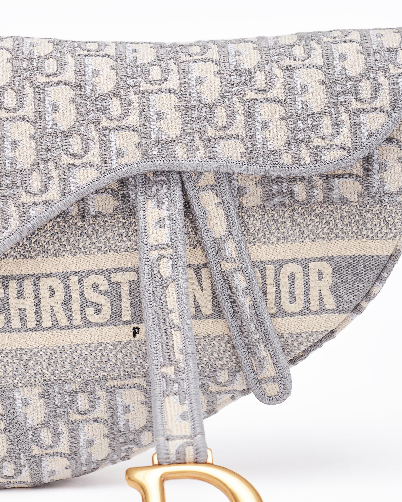 CD Oblique Jacquard Lady Grey Saddle Bag 209