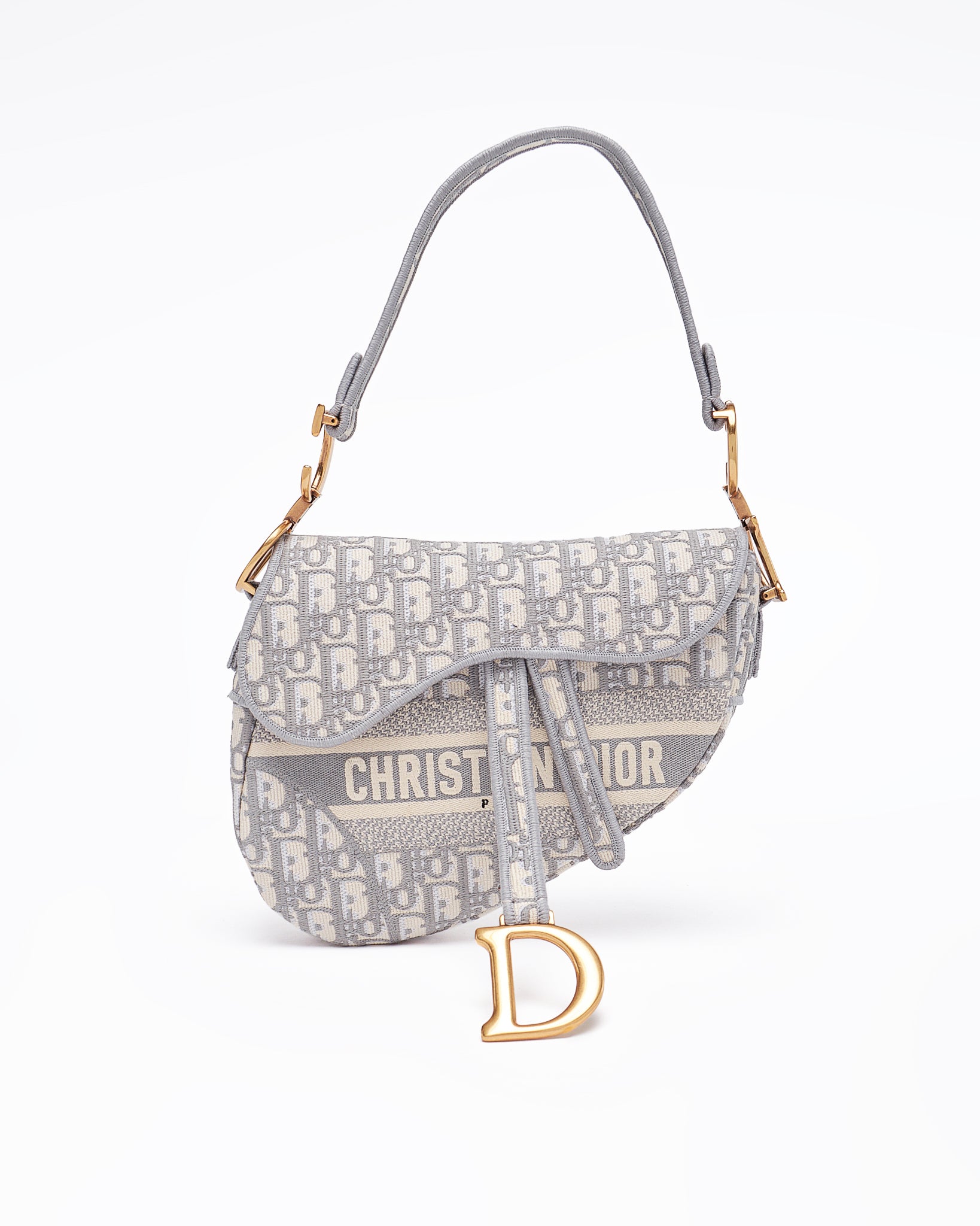 CD Oblique Jacquard Lady Grey Saddle Bag 209