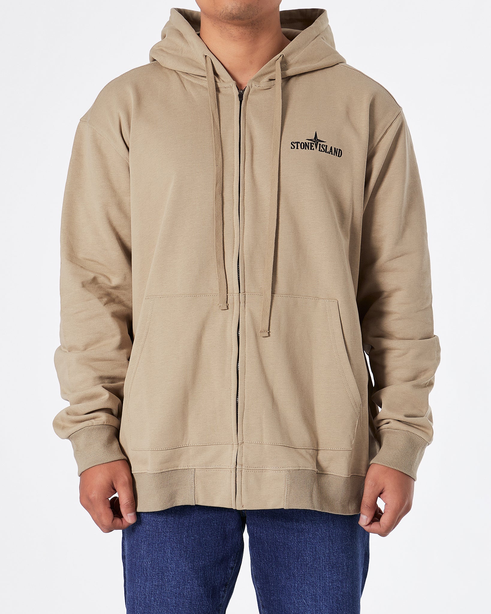 SIL Back Logo Embroidered Men Grey Zipped Hoodie 39.90