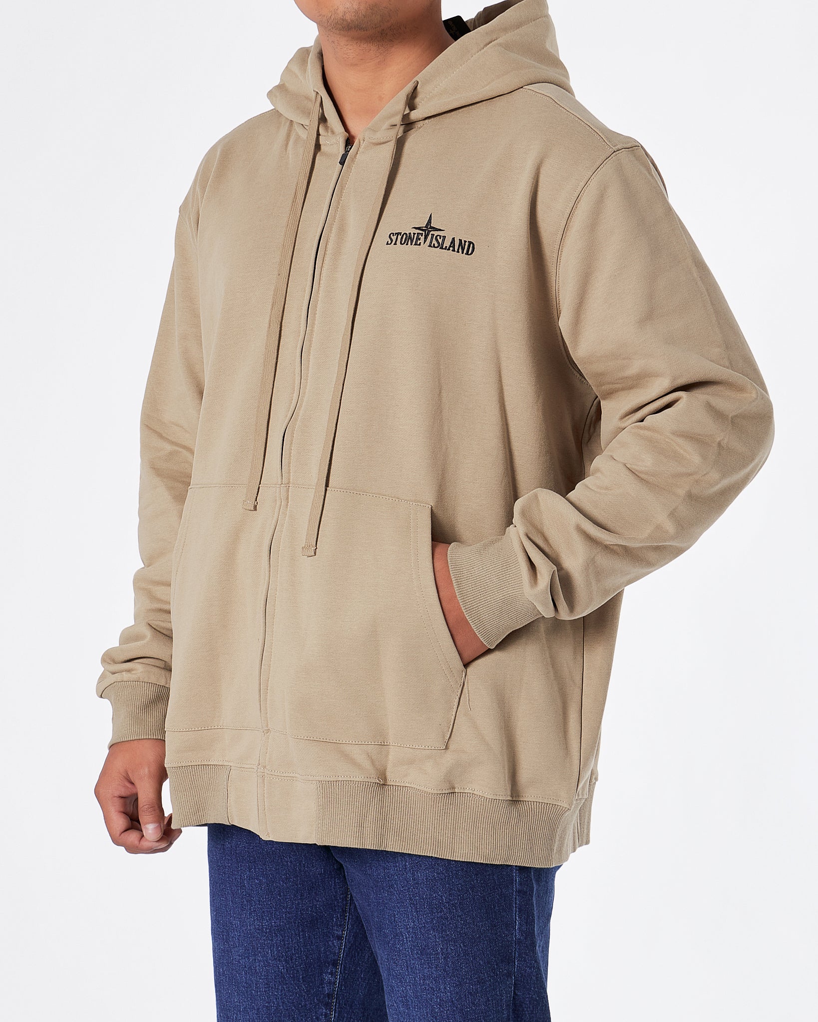 SIL Back Logo Embroidered Men Grey Zipped Hoodie 39.90