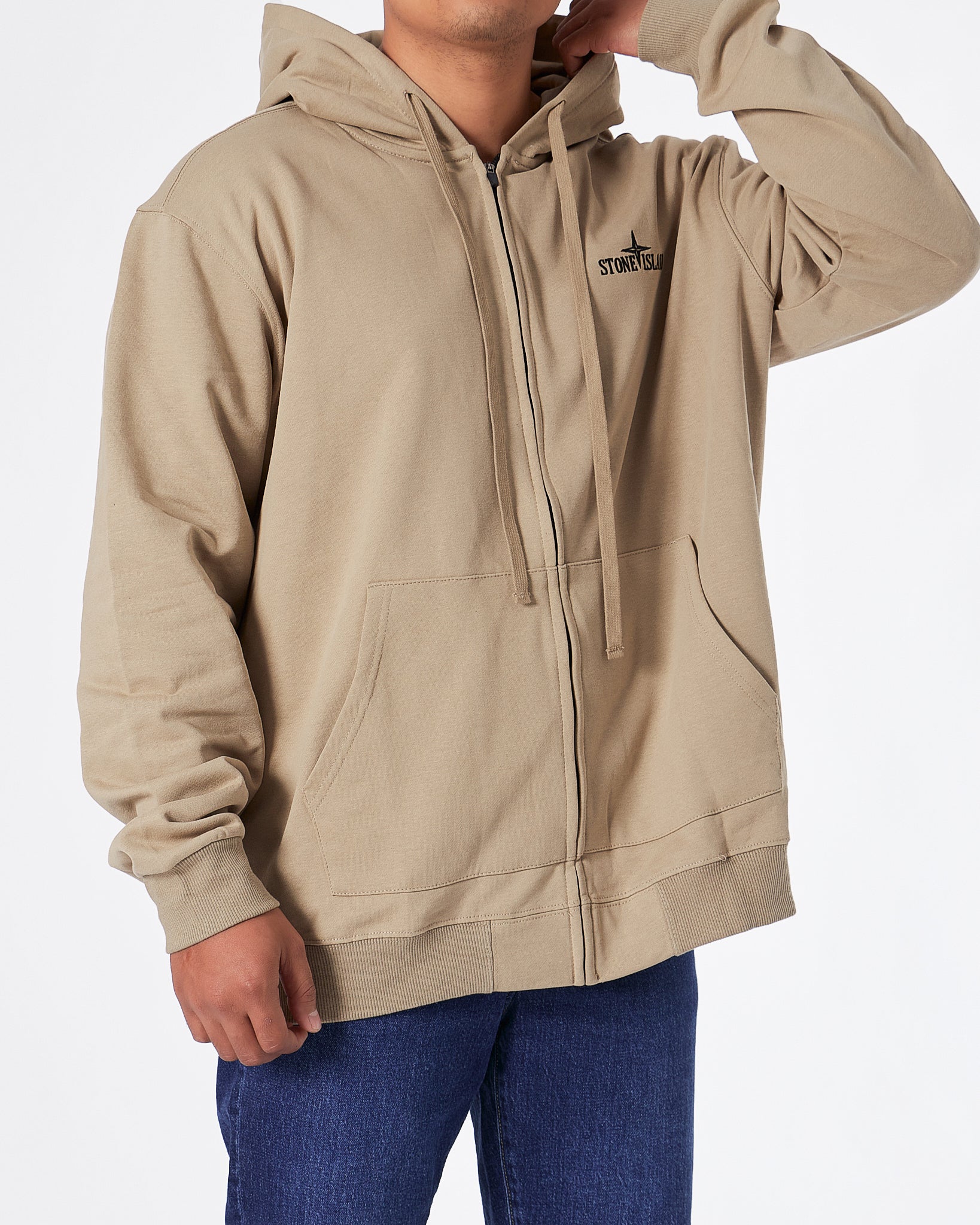 SIL Back Logo Embroidered Men Grey Zipped Hoodie 39.90