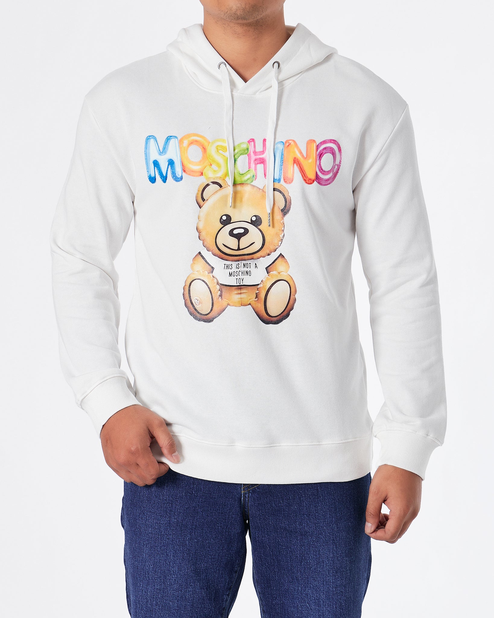MOS Teddy Bear Printed Unisex White Hoodie 35.90