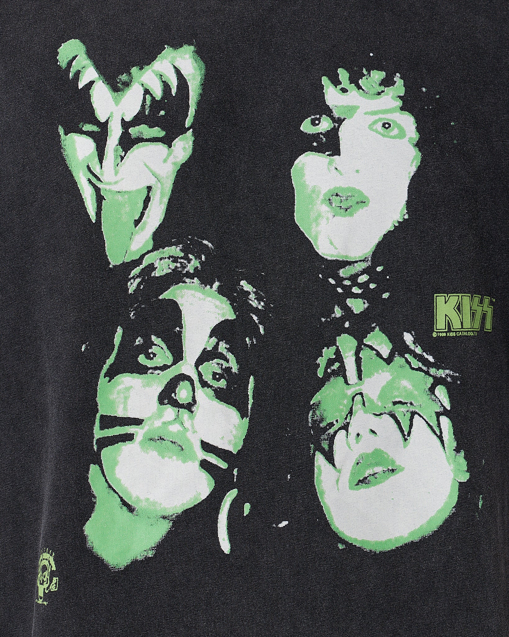 WTL Four Green Face Printed Men Black T-Shirt 19.90