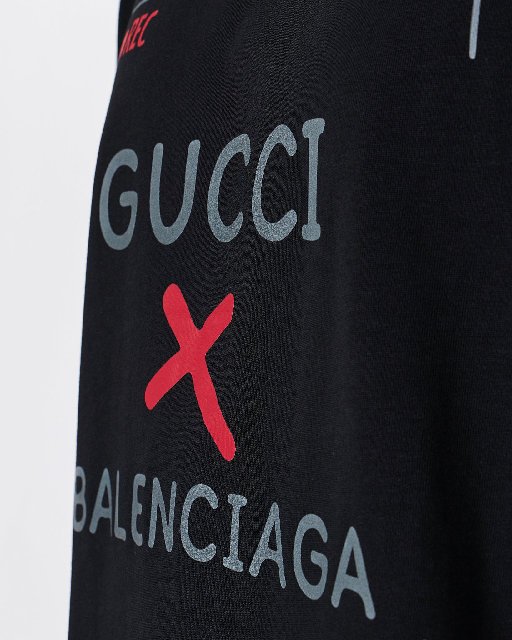 GUC x BAL Men Black T-Shirt 20.90