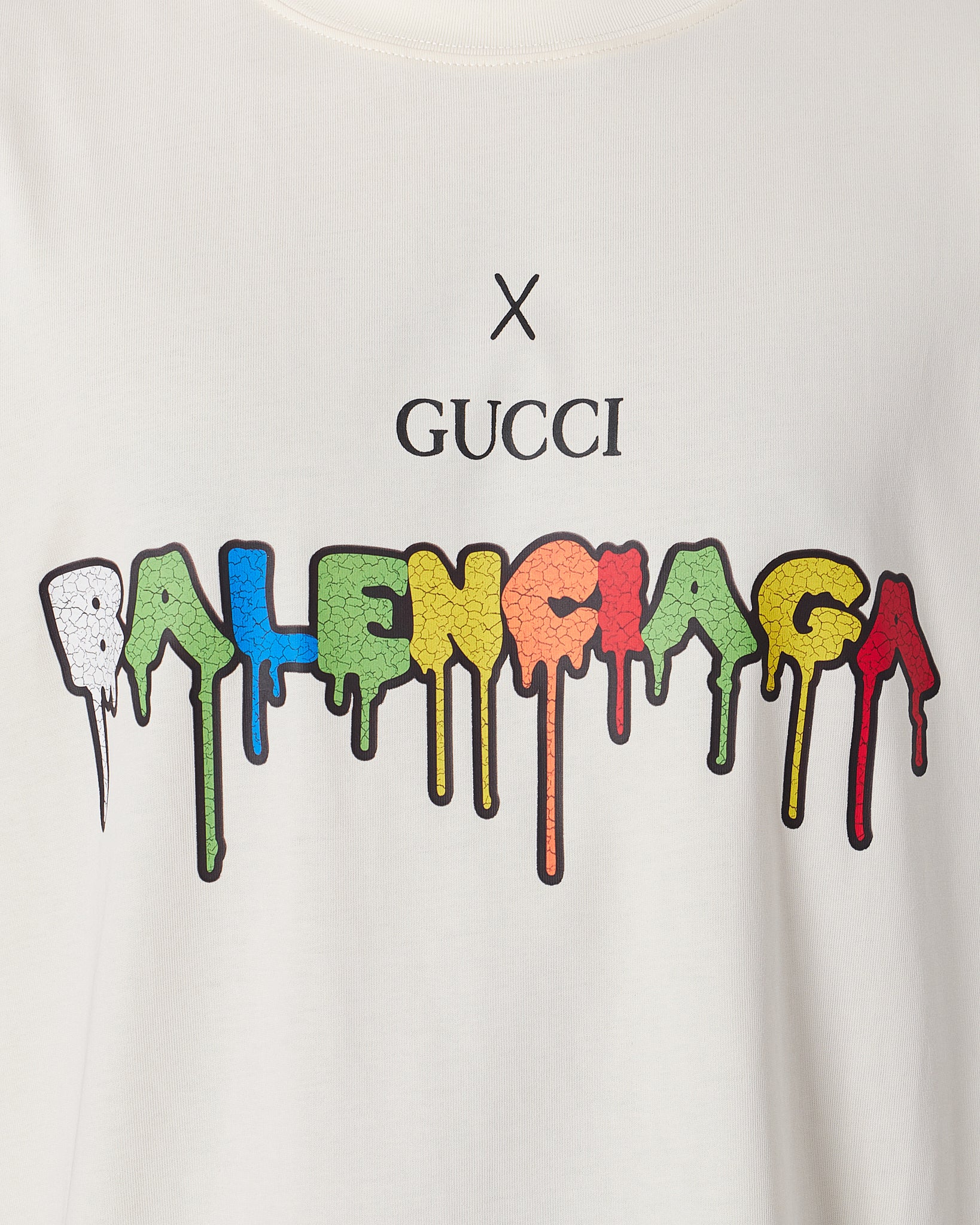 GUC x BAL Color Drip Men White T-Shirt 23.90