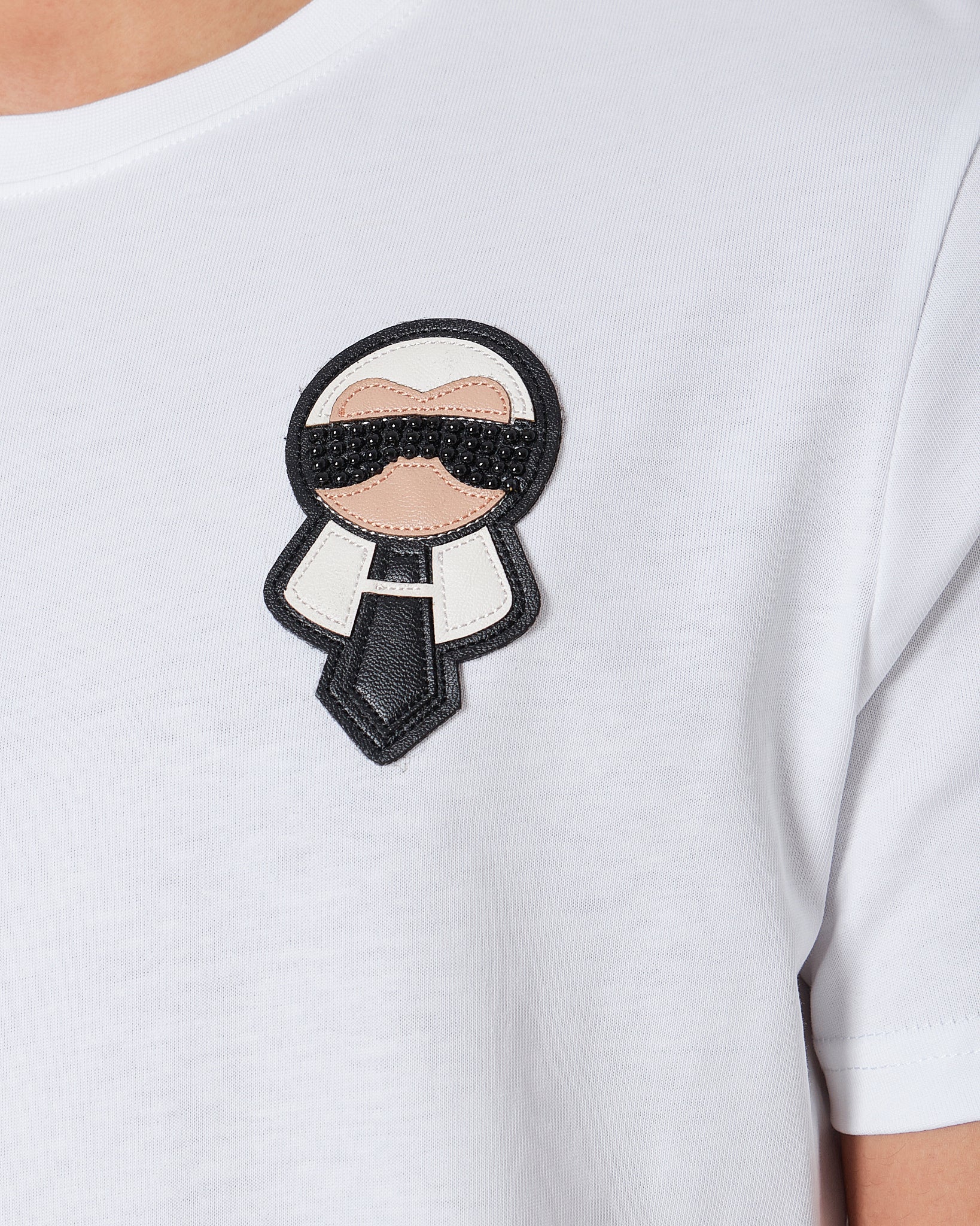 KAR Rhinestone Cartoon Men White T-Shirt 23.90