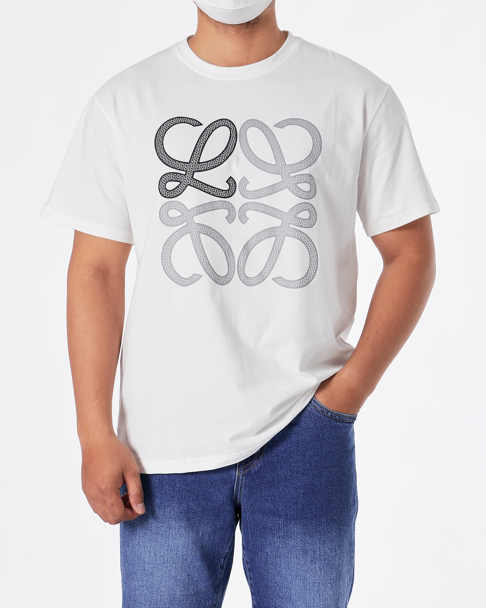 LOW Logo Printed Men White T-Shirt 20.90
