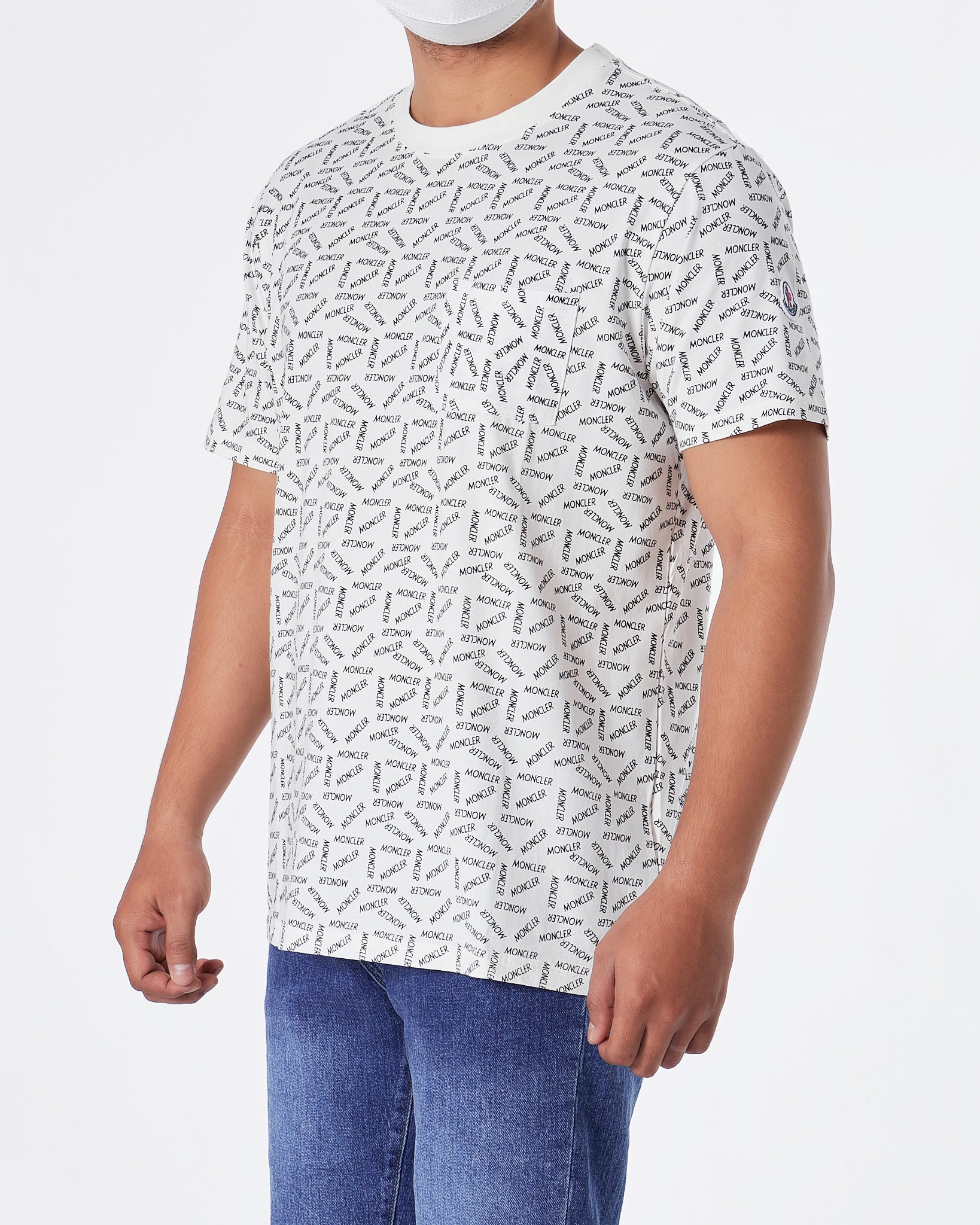 MON Logo Over Printed Men White T-Shirt 21.90
