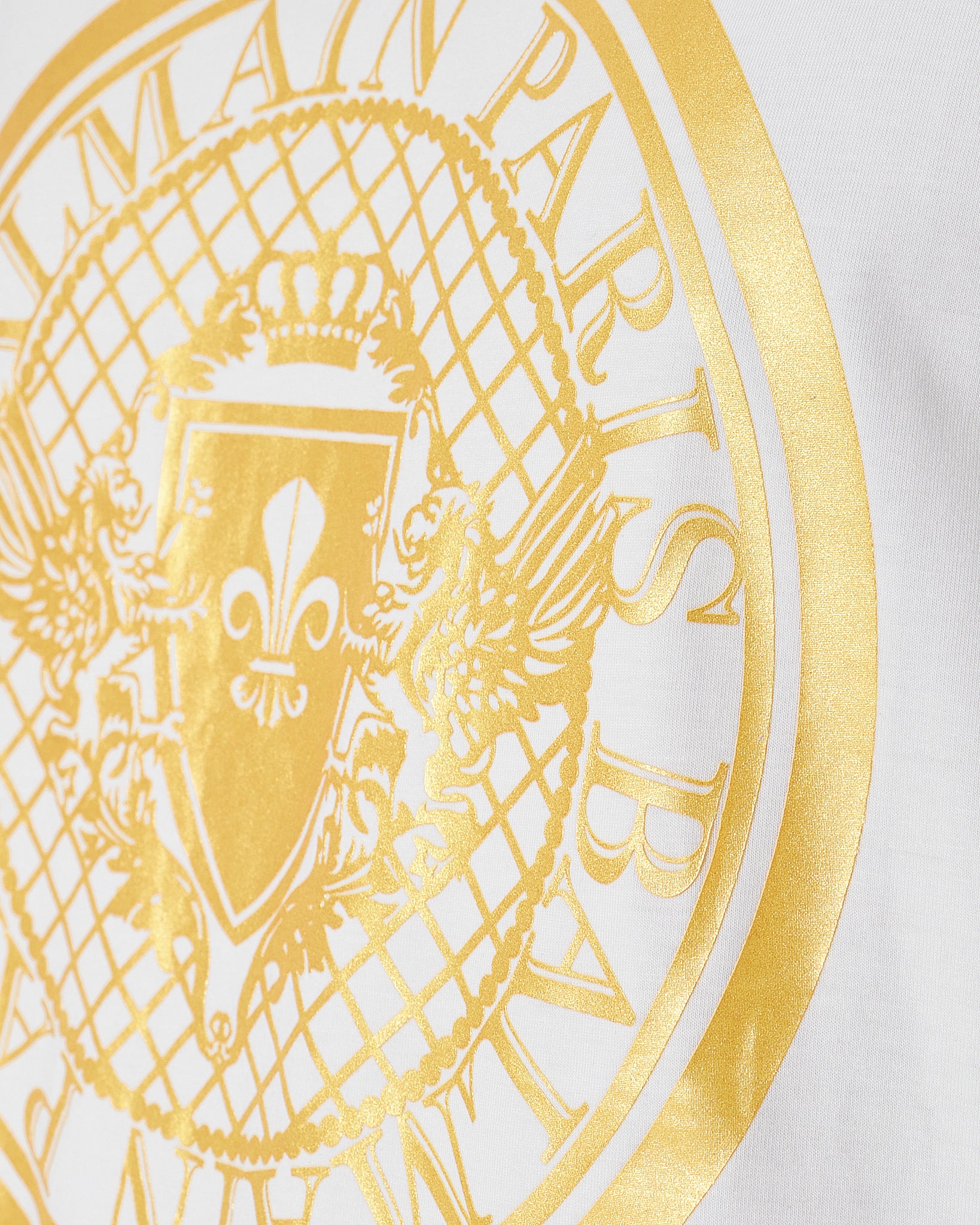 BAM Round Gold Printed Men White T-Shirt 20.90