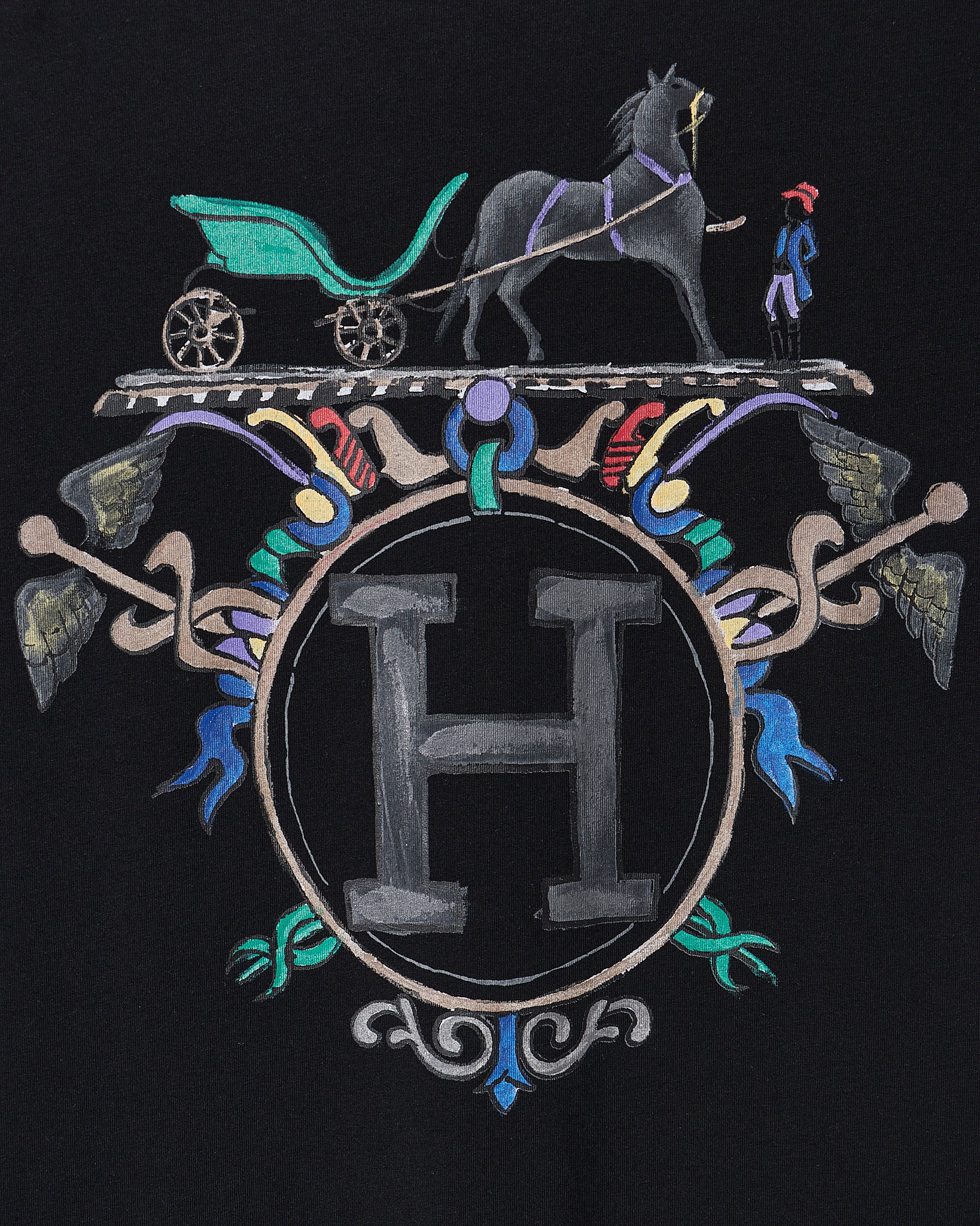 HER Logo Printed Men Black T-Shirt 65.90