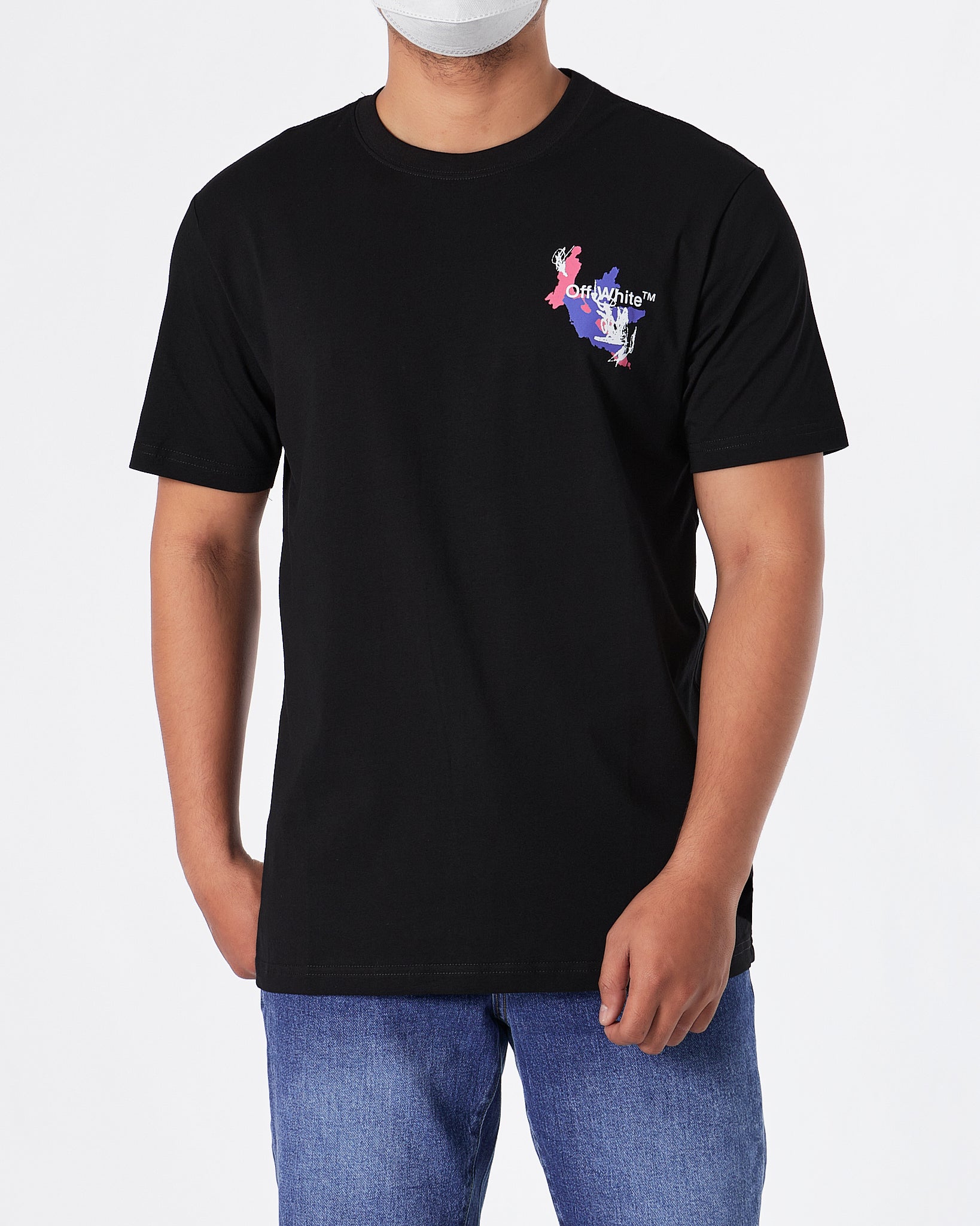 OW Cross Arrow Graffiti Back Printed Men Black T-Shirt 20.90