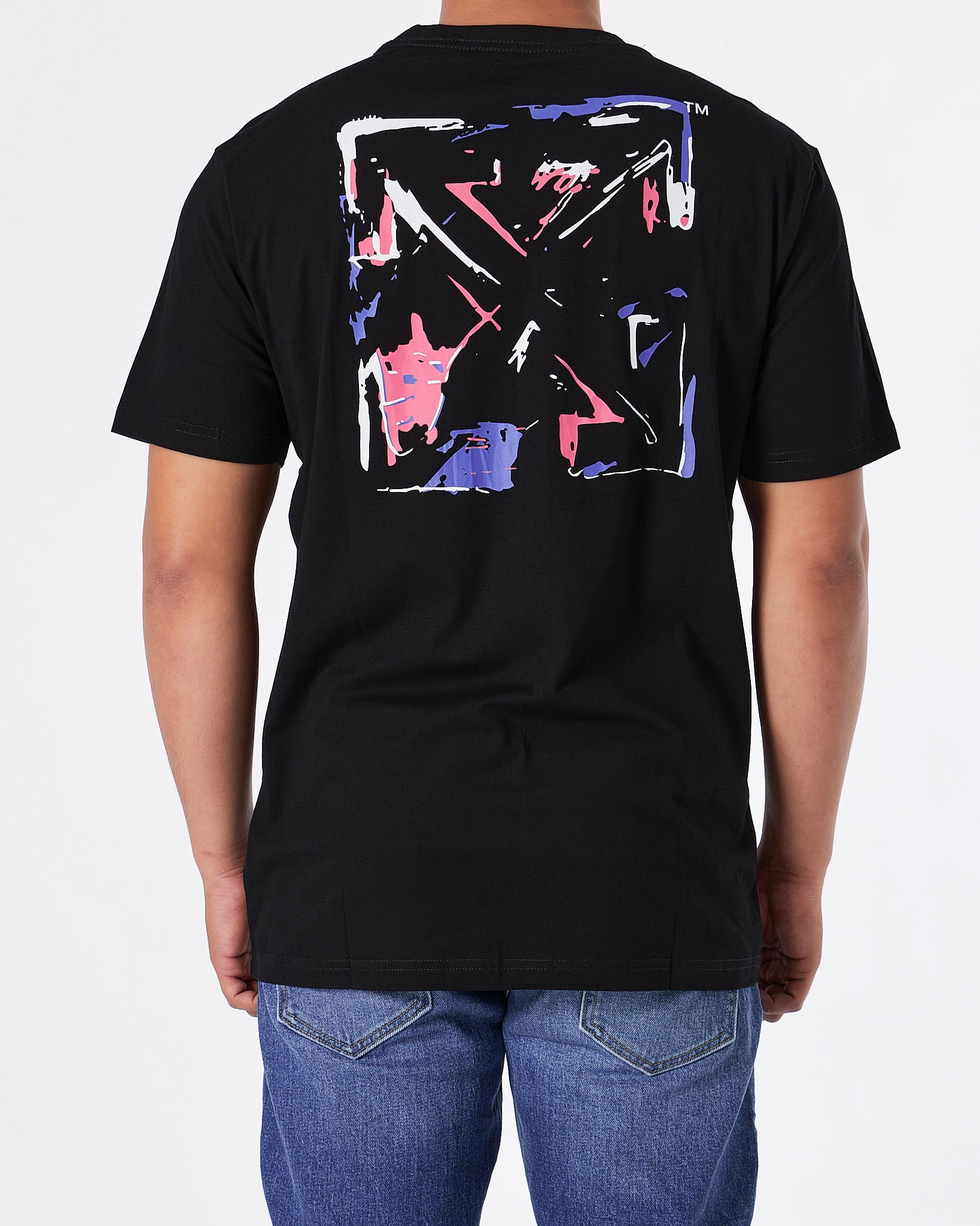 OW Cross Arrow Graffiti Back Printed Men Black T-Shirt 20.90