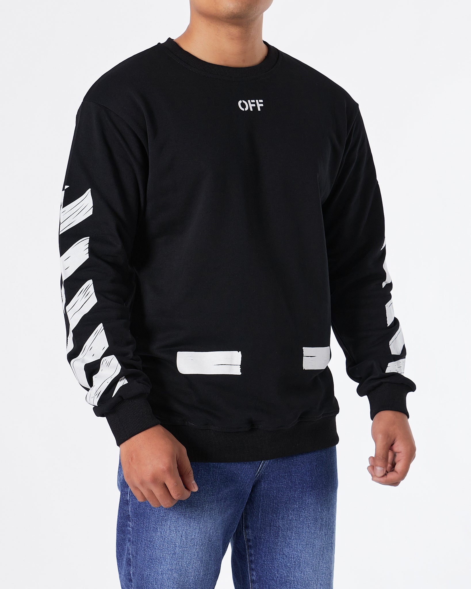 OW Cross Arrow Back Printed Men Black Sweater 29.90