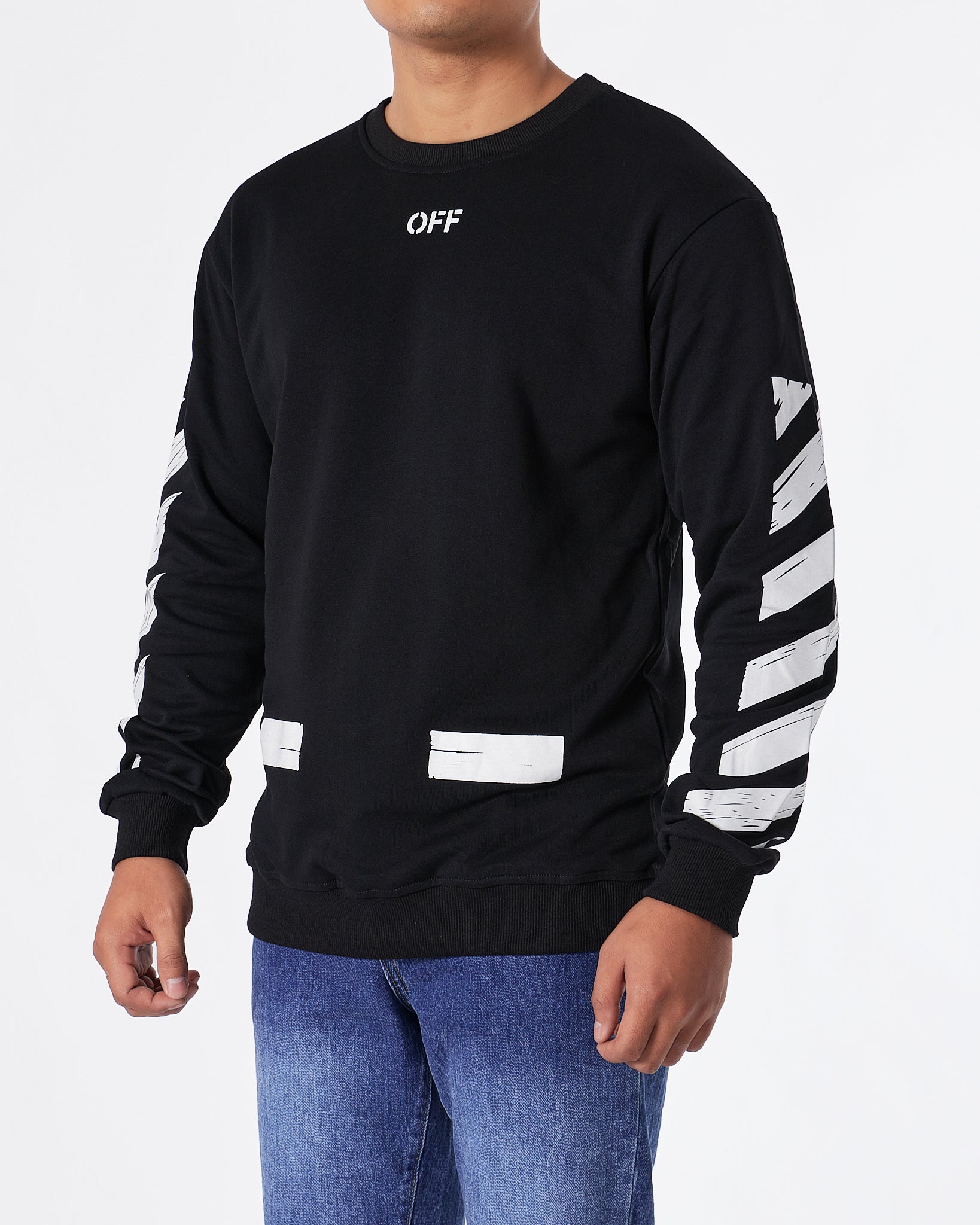 OW Cross Arrow Back Printed Men Black Sweater 29.90