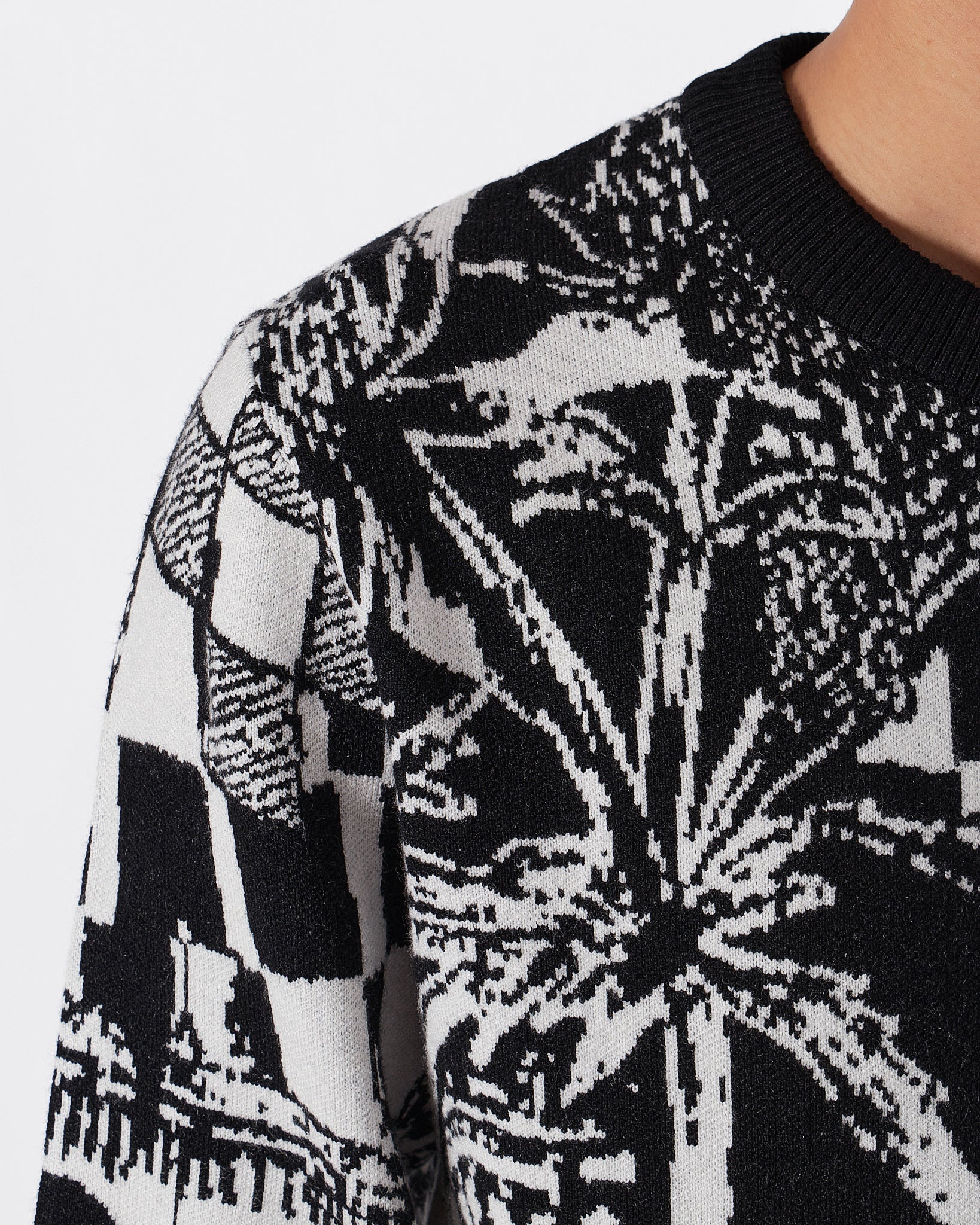 LV Graffiti Over Pinted Men Black Knit Sweater 70.90