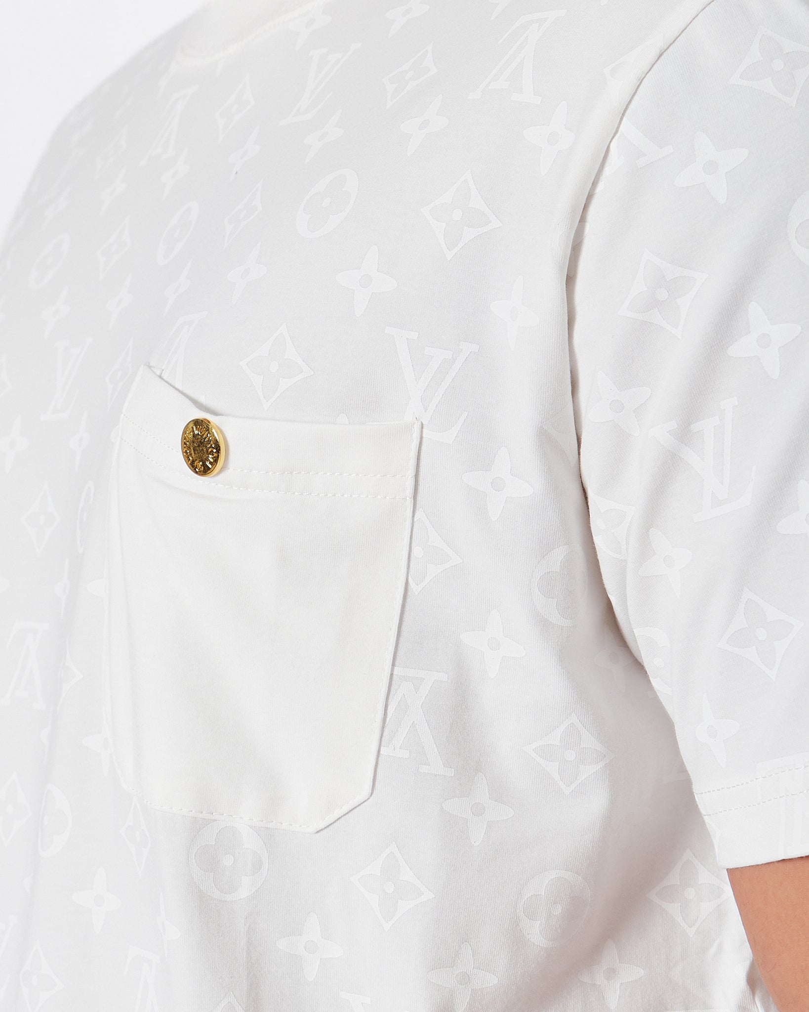 LV Monogram Over Printed Men White T-Shirt 24.90