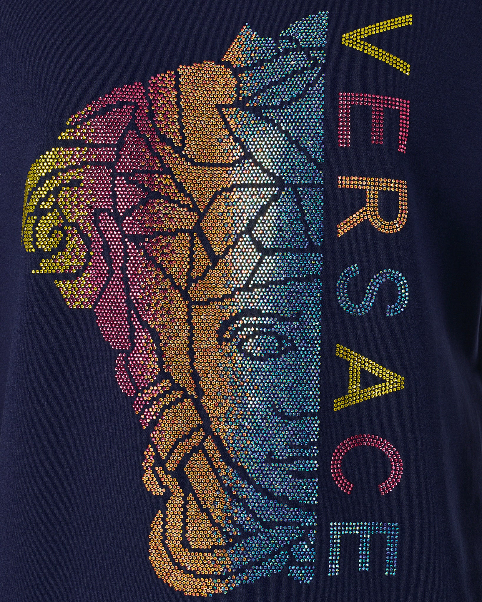VER Rhinestone Medusa Printed Men Blue T-Shirt 68.90