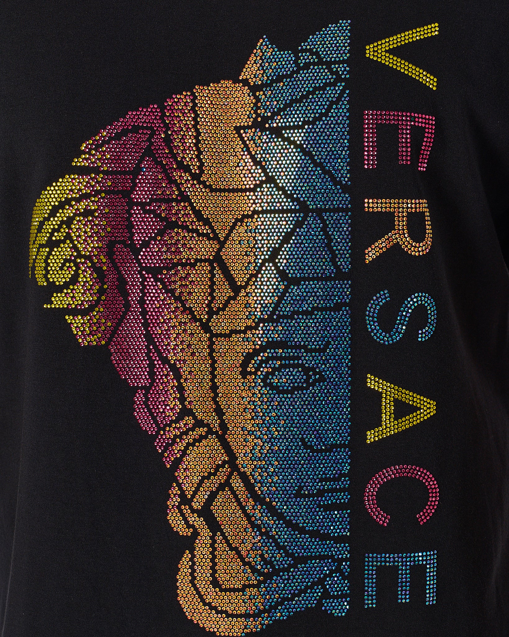 VER Rhinestone Medusa Printed Men Black T-Shirt 68.90
