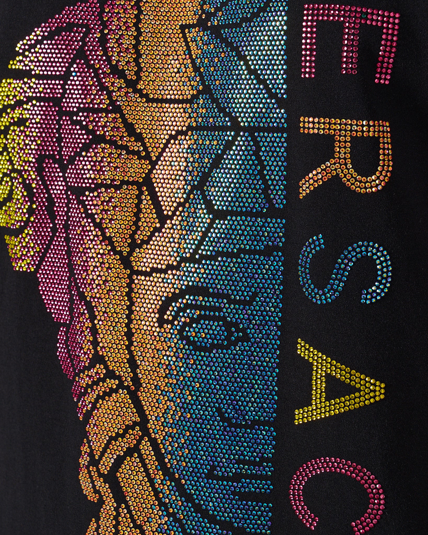 VER Rhinestone Medusa Printed Men Black T-Shirt 68.90