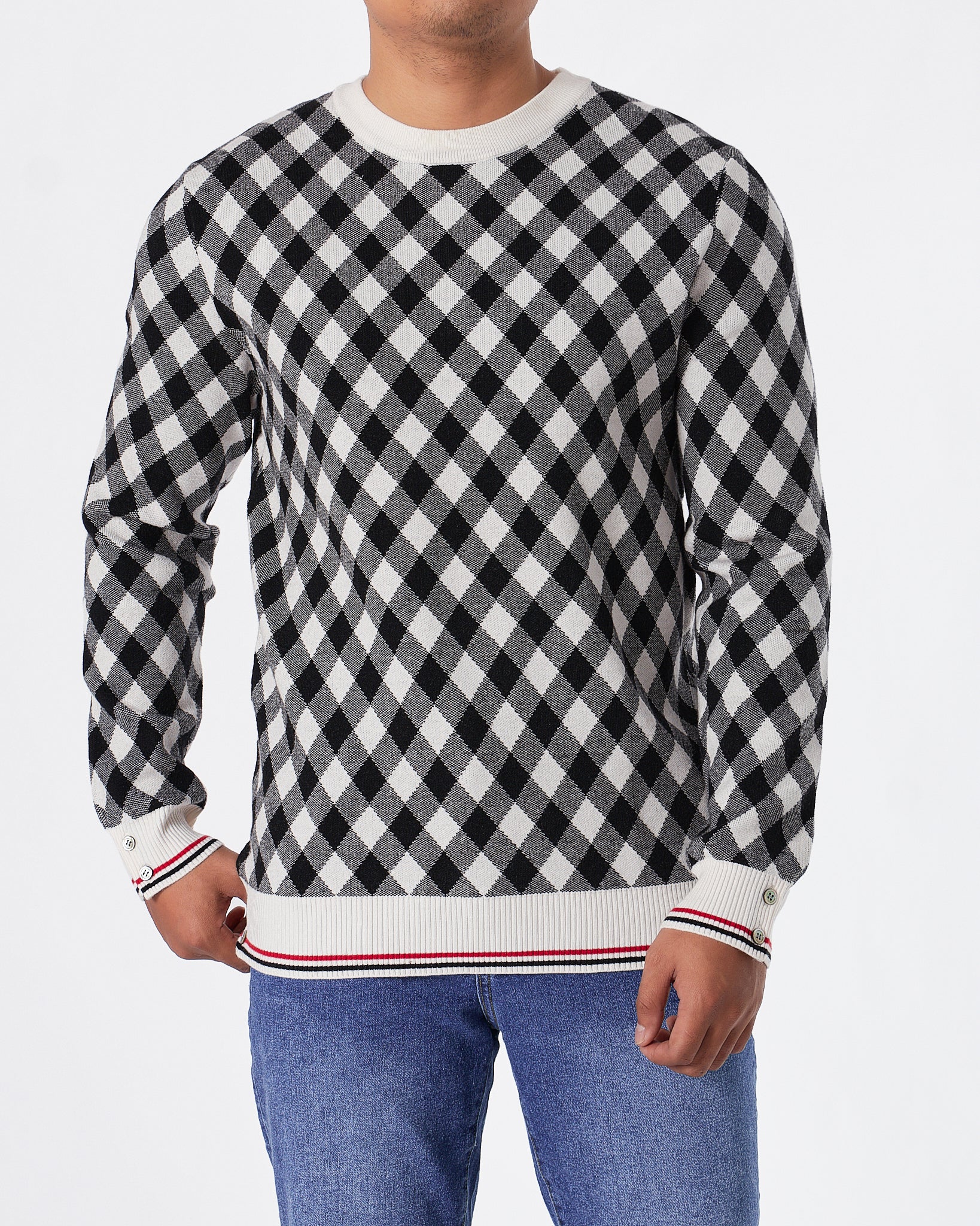TB Gingham Checked Men Soft Knit Sweater 72.90