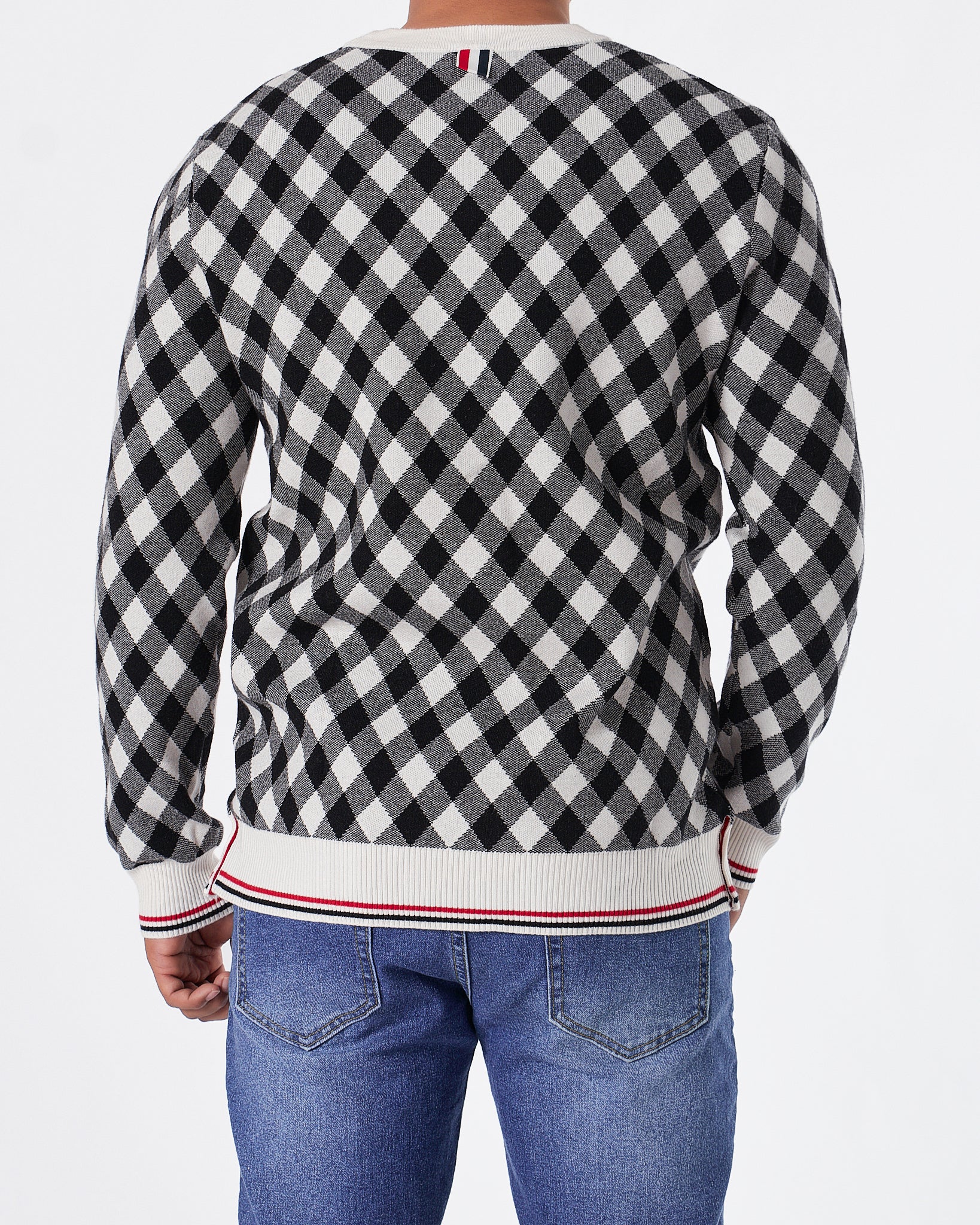 TB Gingham Checked Men Soft Knit Sweater 72.90