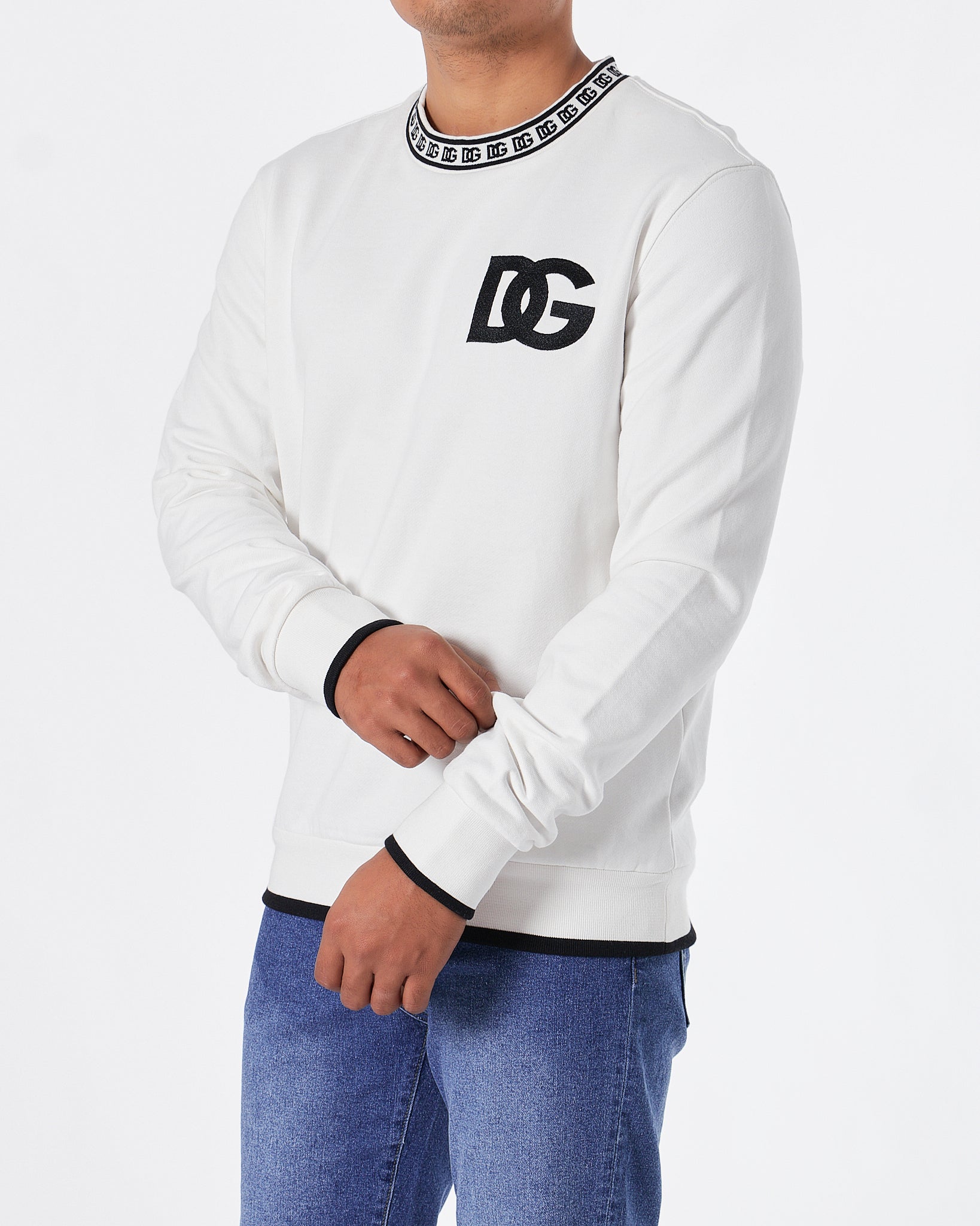 DG Logo Embroidered Men White Sweater 84.90