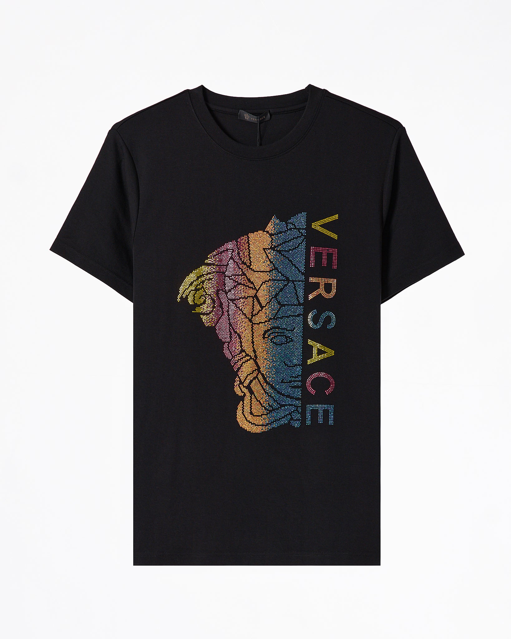 VER Rhinestone Medusa Printed Men Black T-Shirt 68.90