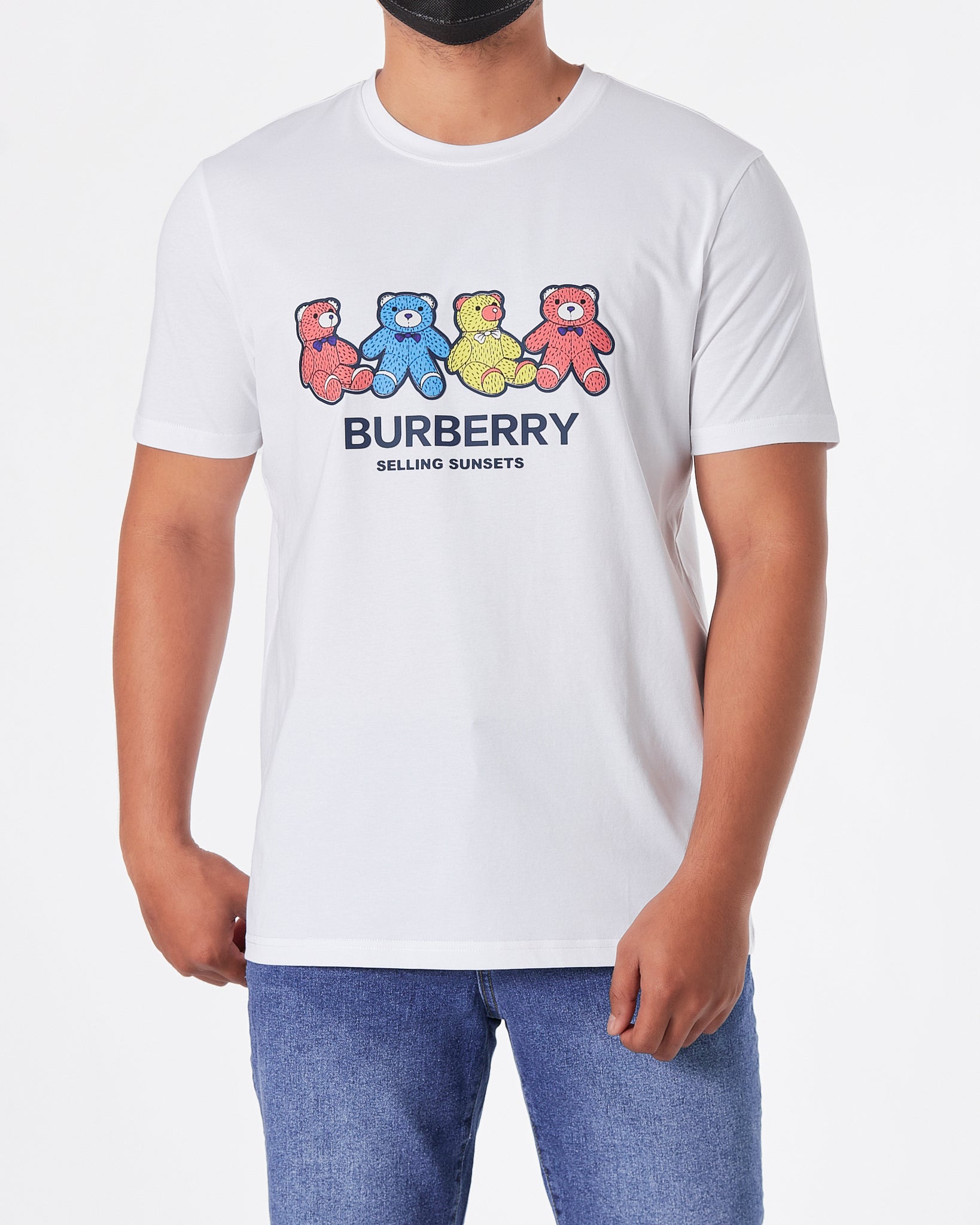 BUR Teddy Bear Printed Men White T-Shirt 49.90