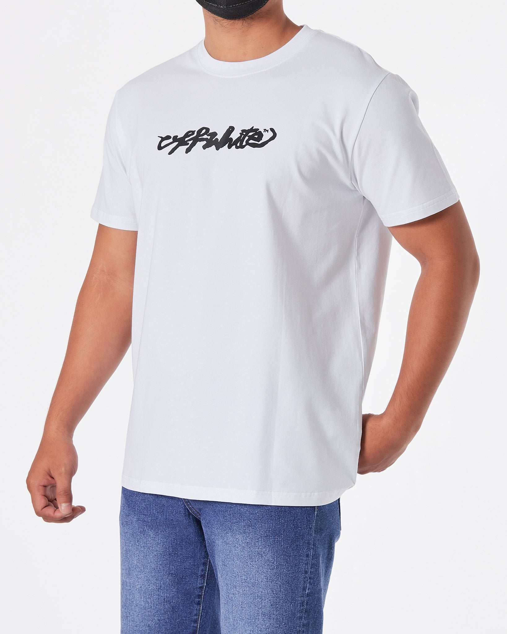 OW Arrow Back Printed Men White T-Shirt 17.90
