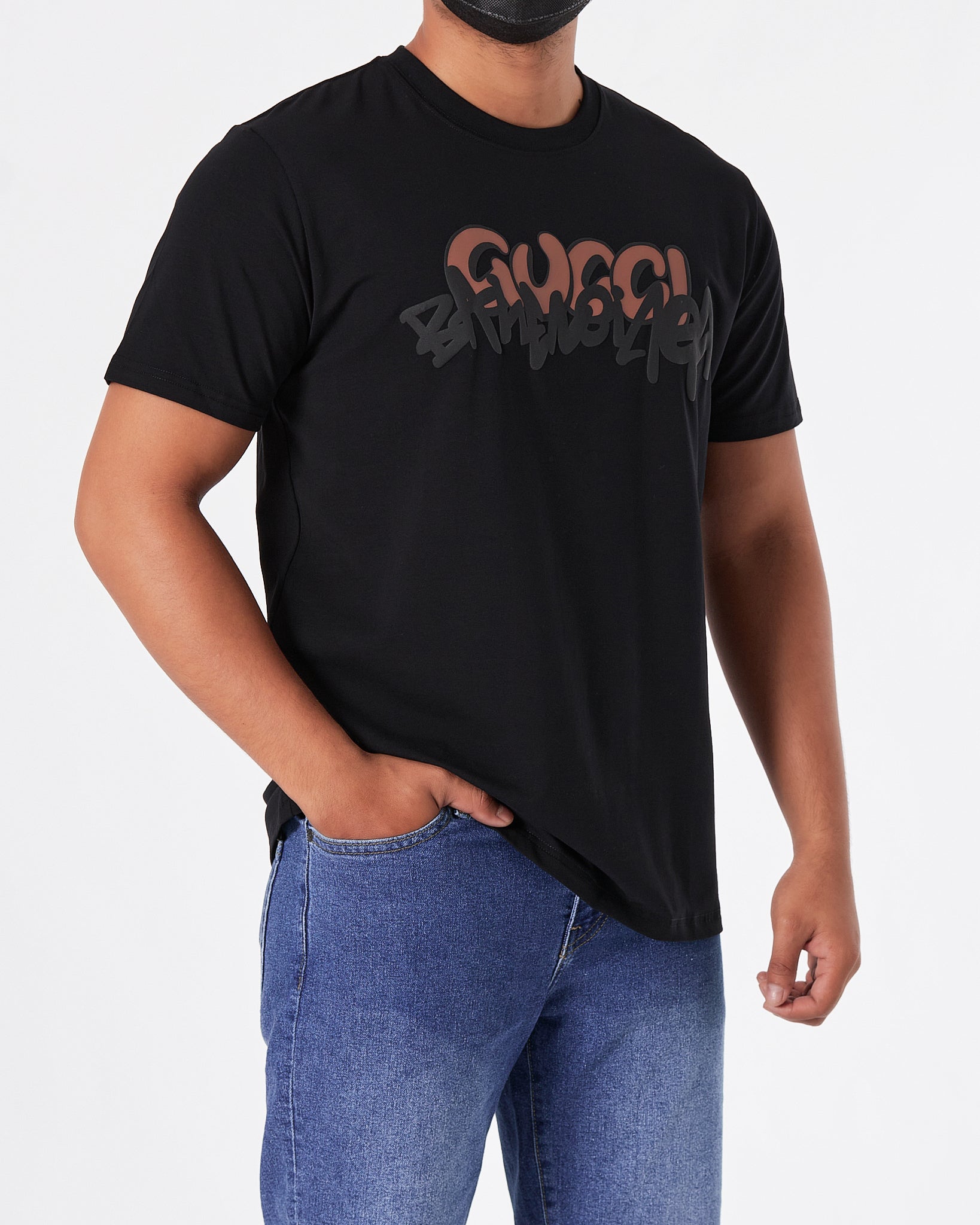 GUC x BB Printed Men Black T-Shirt 18.90