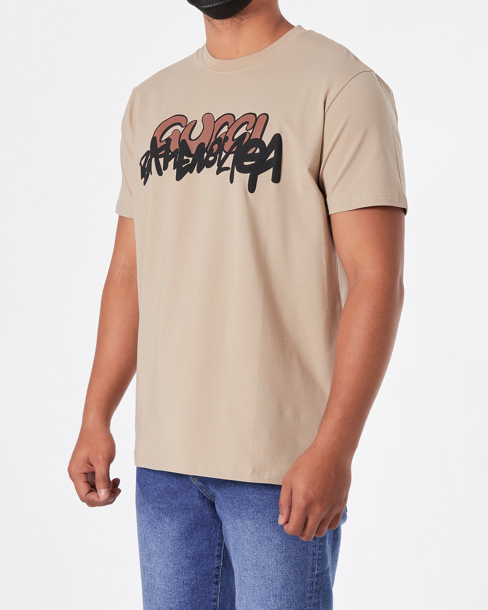 GUC x BB Printed Men Cream T-Shirt 18.90