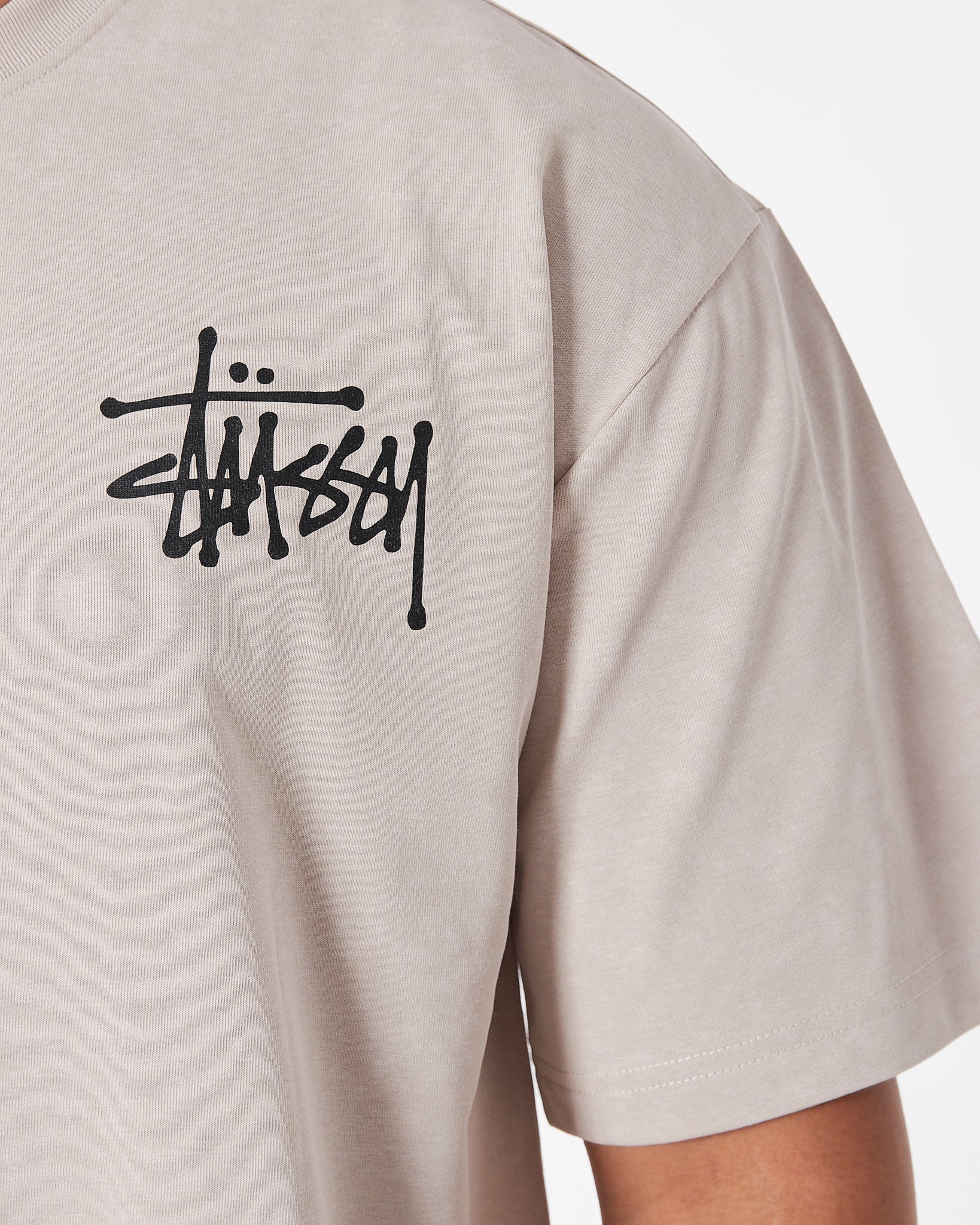 STU Back Logo Printed Men Cream T-Shirt 20.90