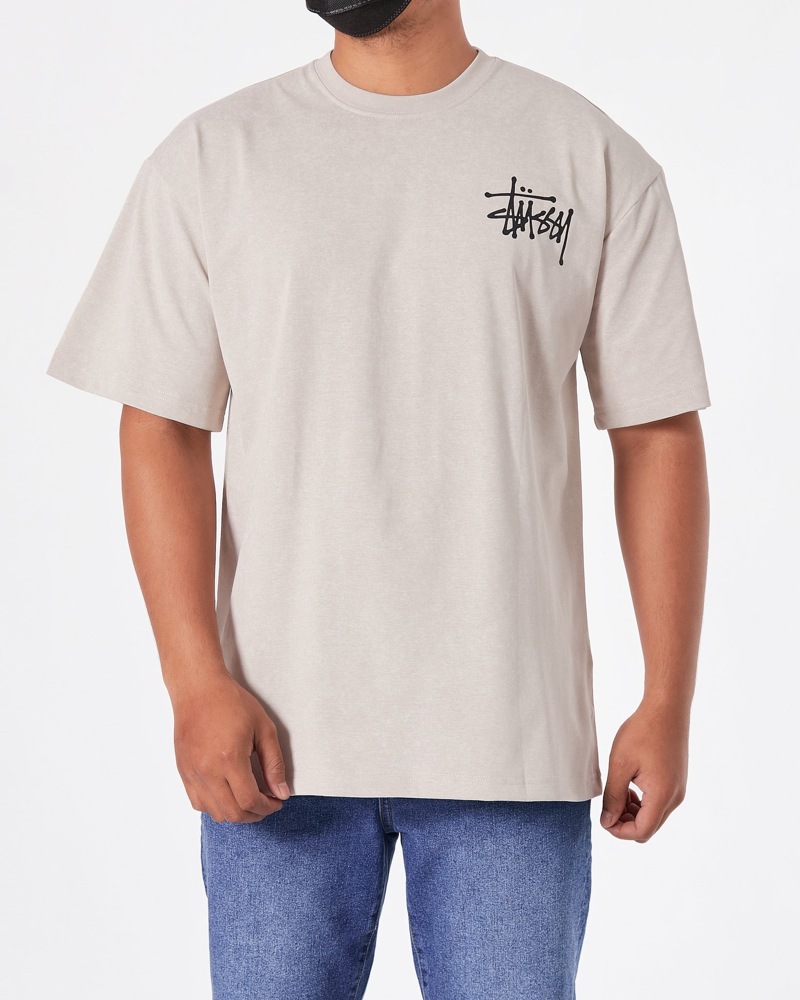 STU Back Logo Printed Men Cream T-Shirt 20.90