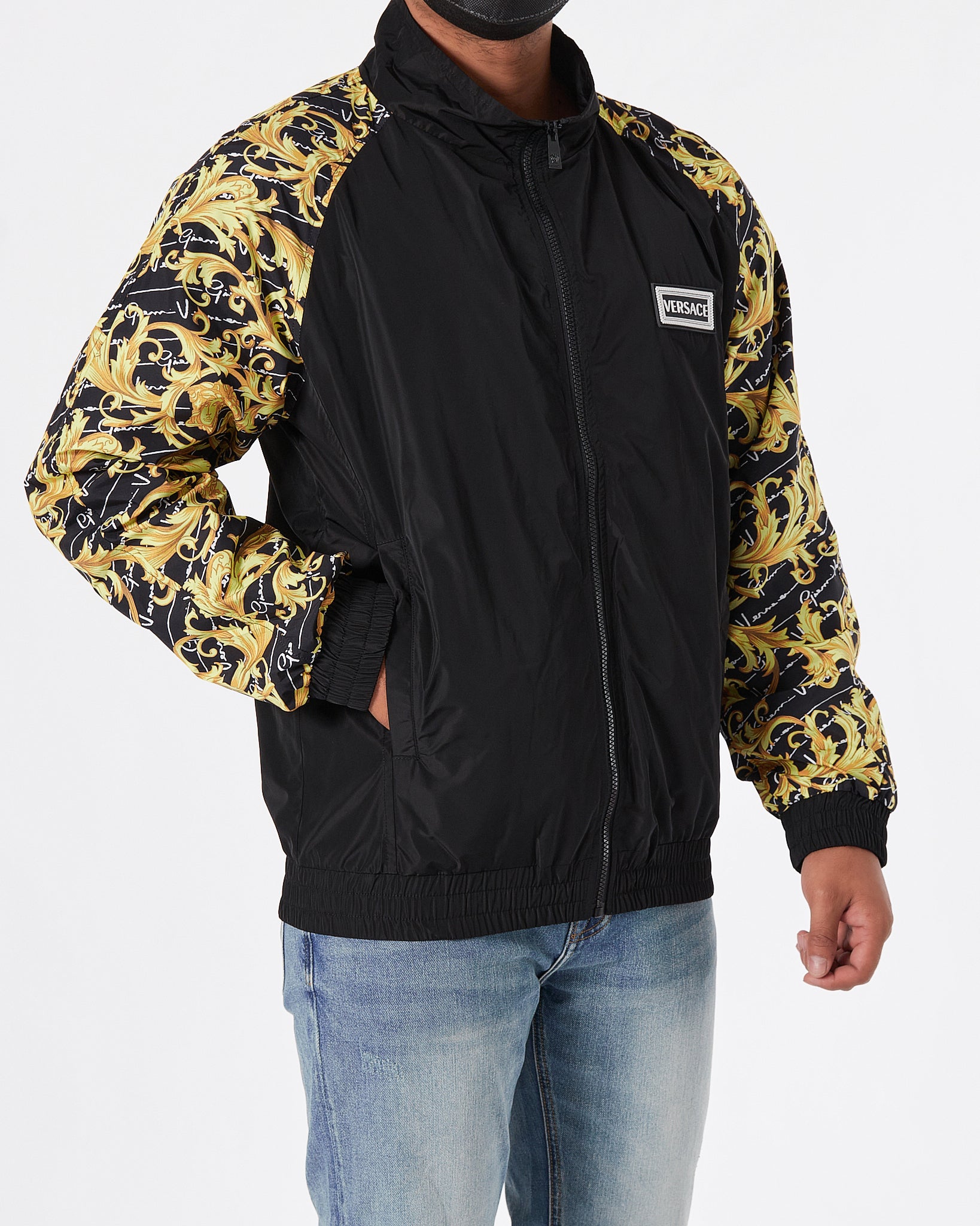 VER Black And Gold Sketch Men Bomber Jacket 119.90