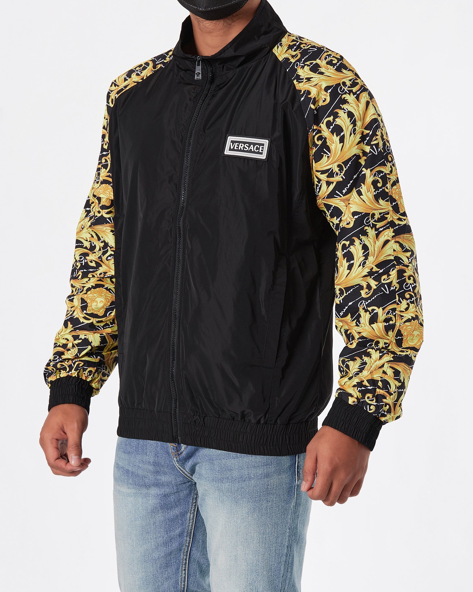 VER Black And Gold Sketch Men Bomber Jacket 119.90
