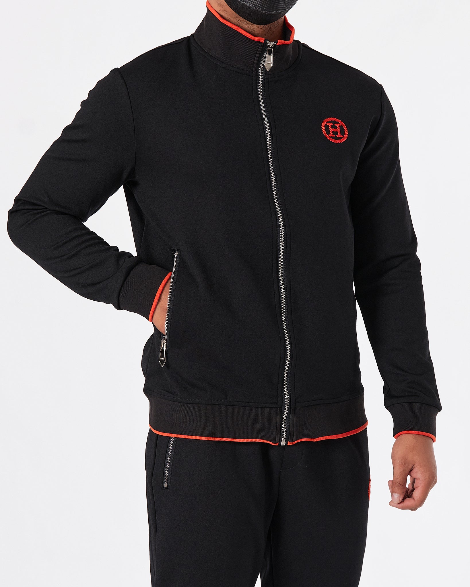 HER Logo Embroidered Men Black Jacket 55.90