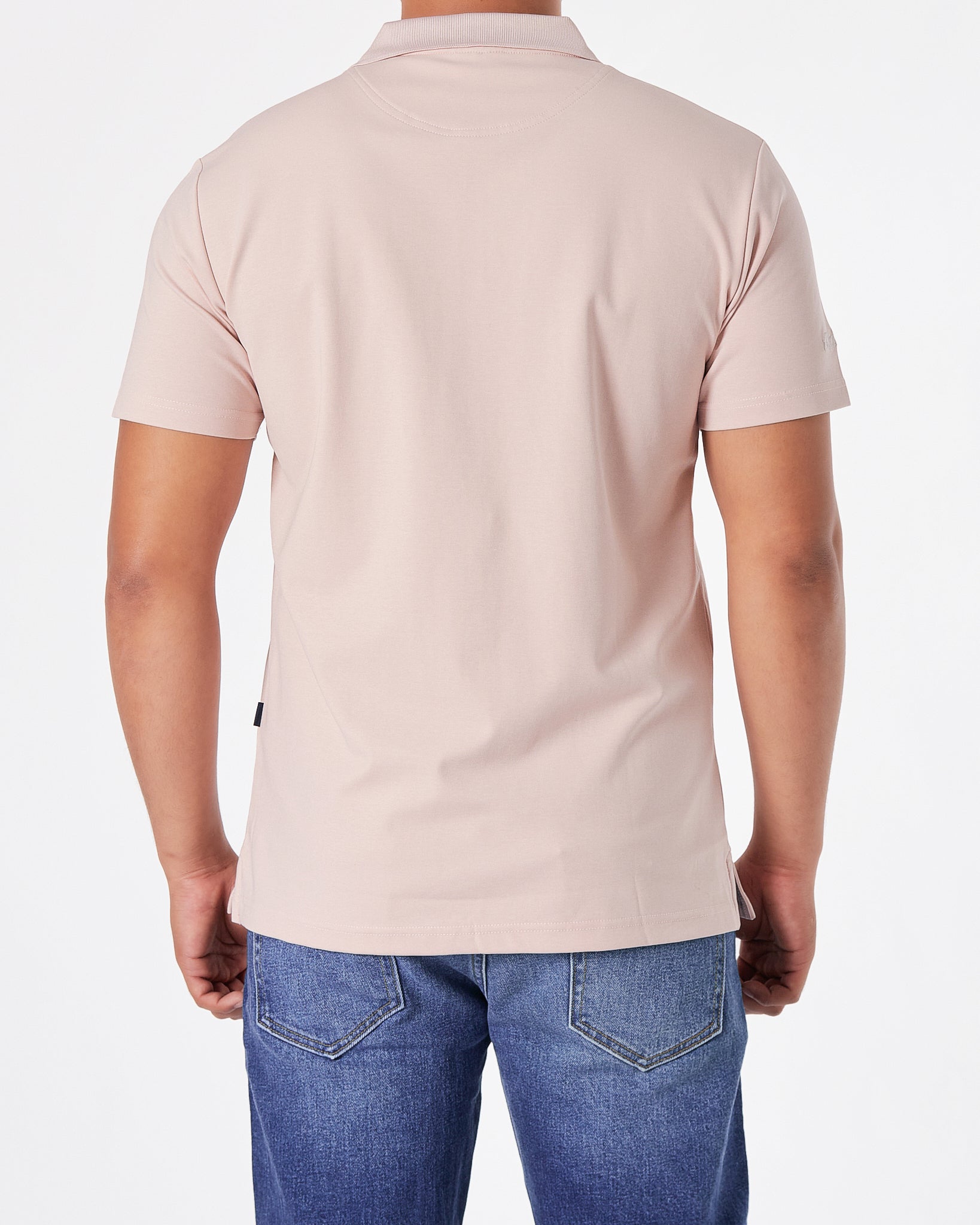 MAL Cartoon Embroidered Men Pink Polo Shirt 20.90