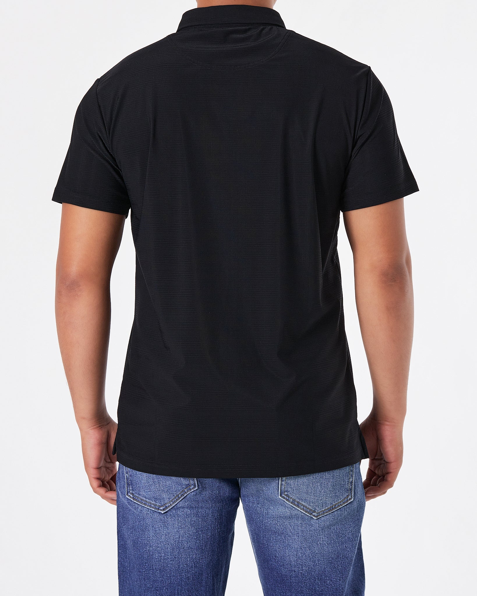 MAL Cartoon Embroidered Men Black Sport Polo Shirt 19.90