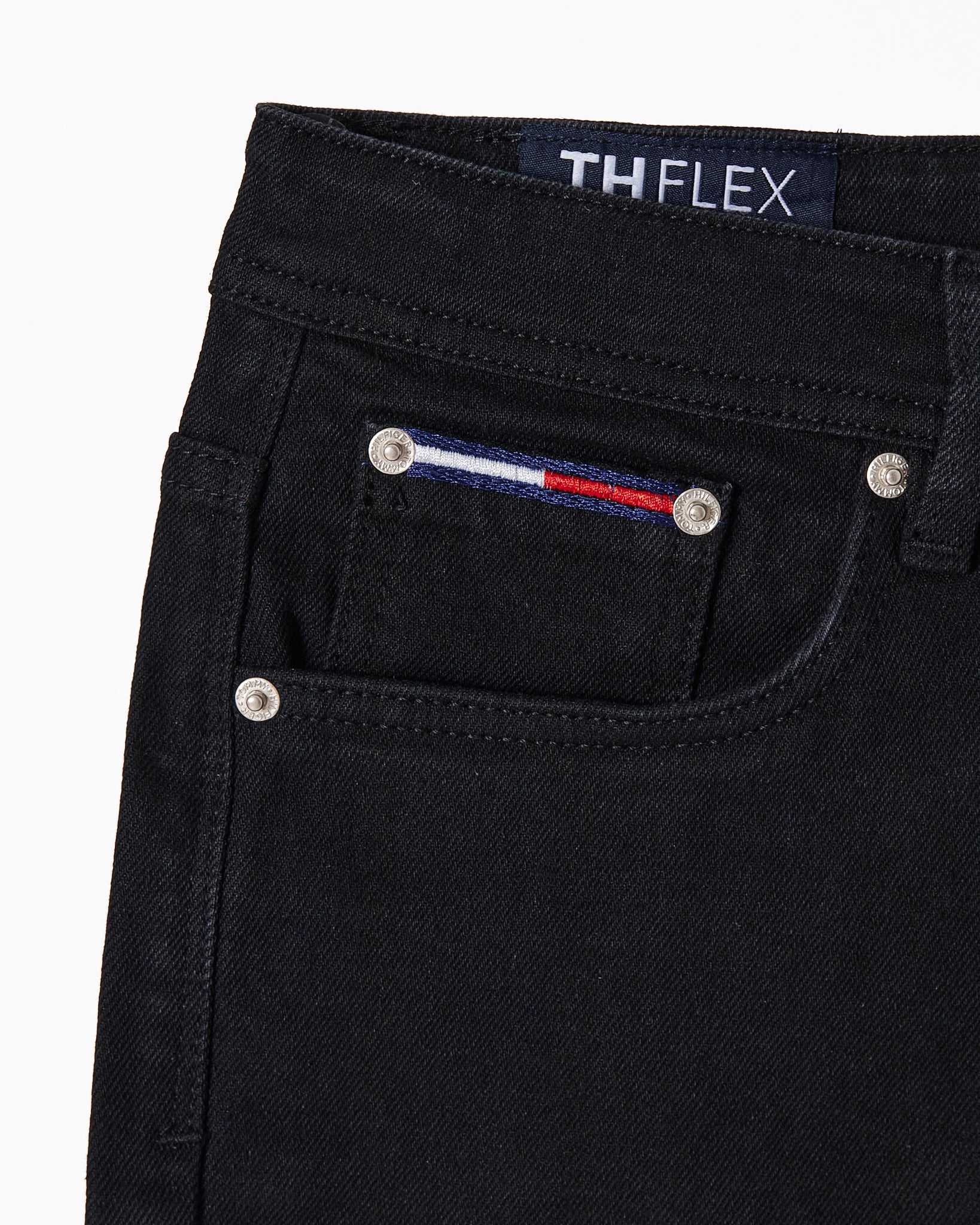 TH Flag Embroidered Men Black Slim Fit Jeans 25.90