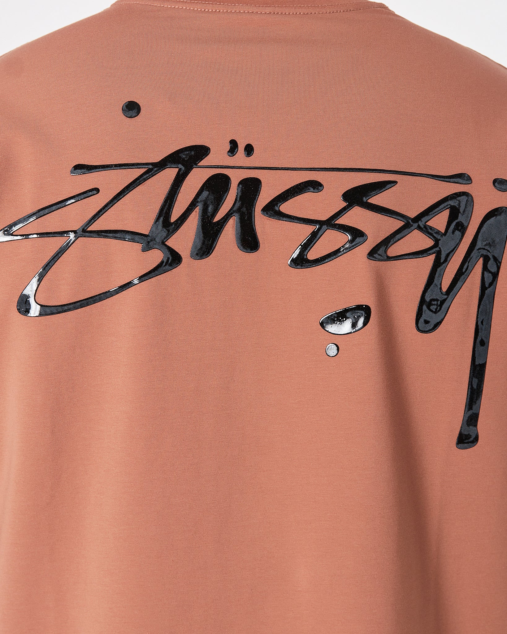 STU Front Back Logo Graffiti Printed Men Brown T-Shirt 20.90