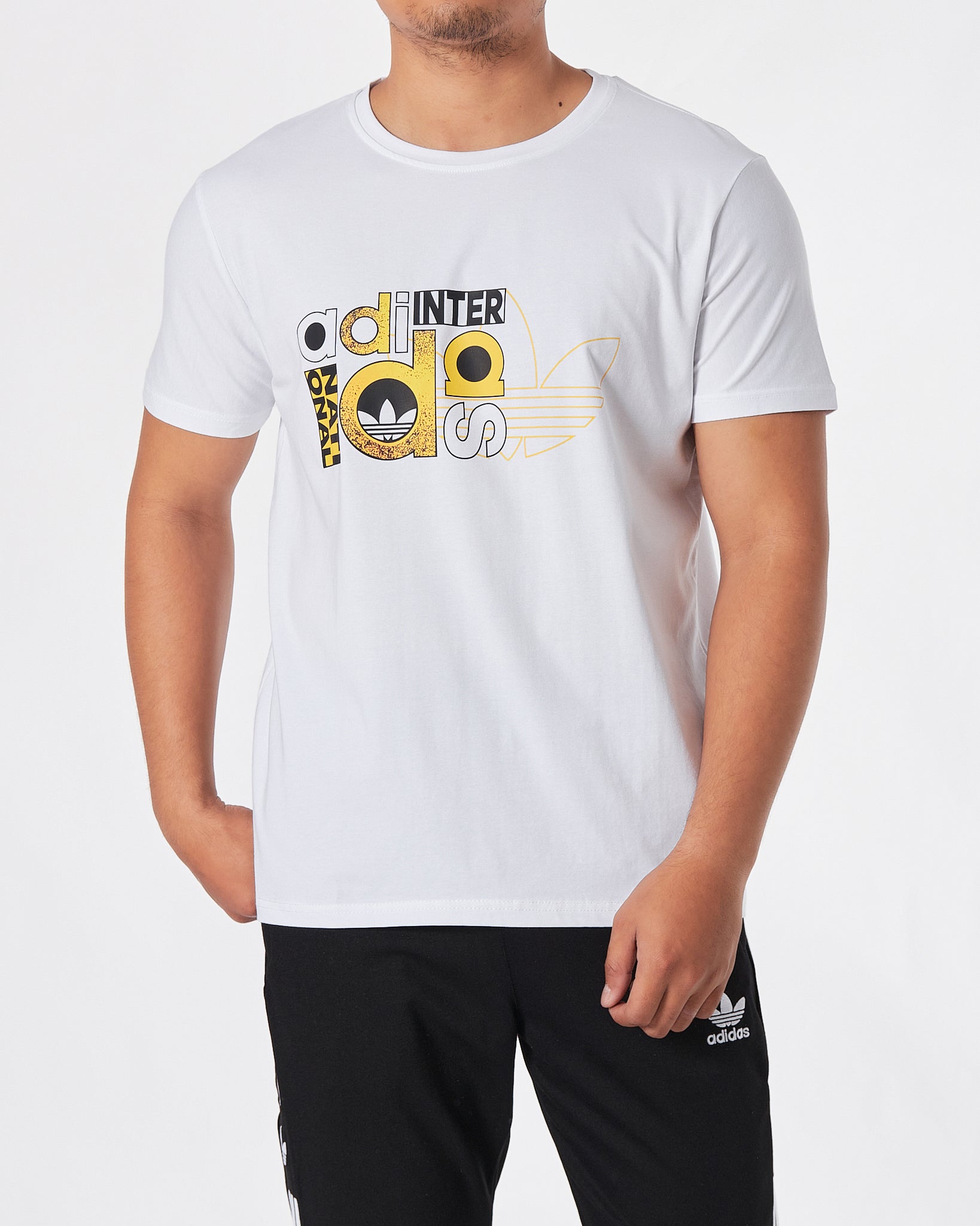 ADI Inter Logo Printed Men White T-Shirt 15.90