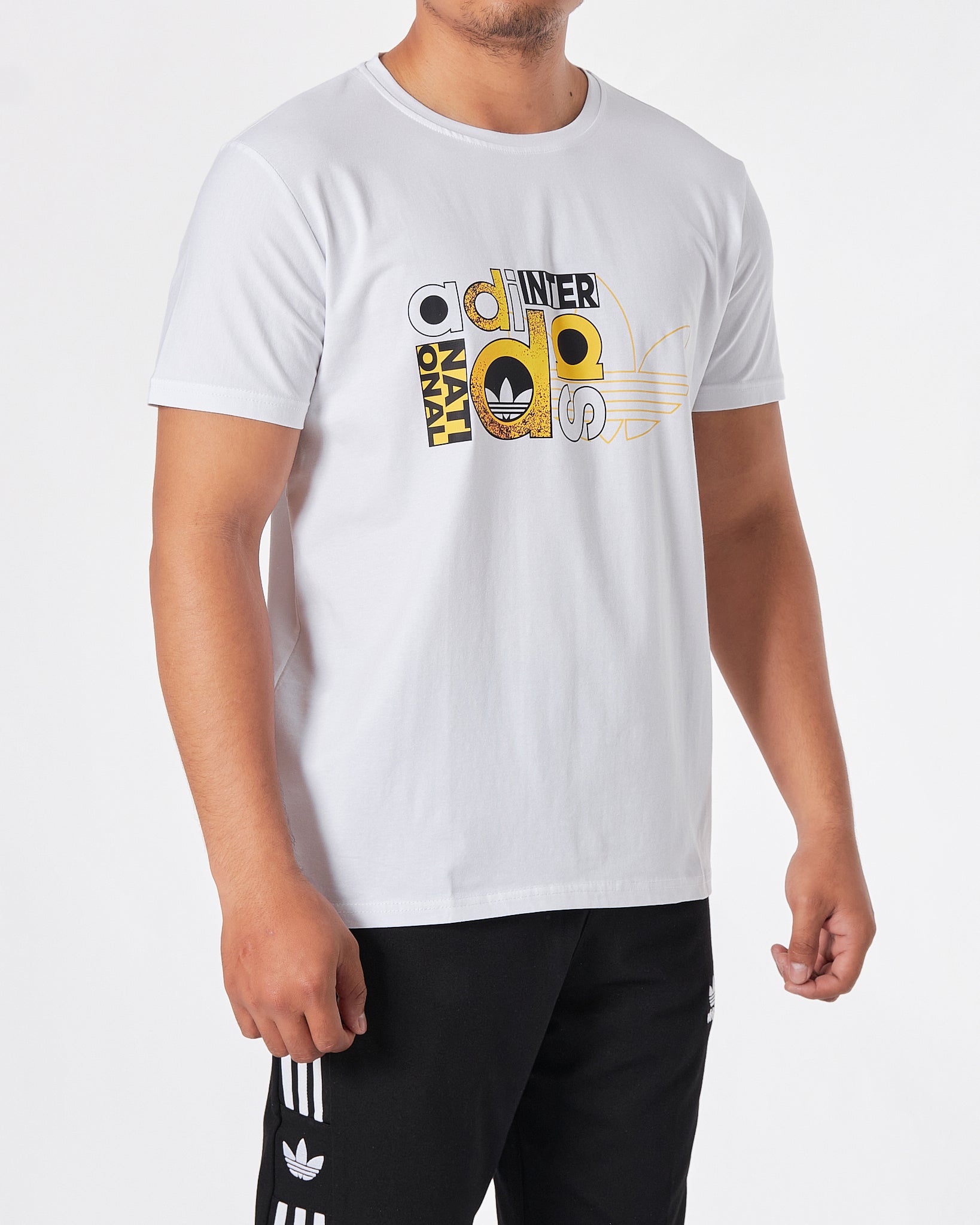 ADI Inter Logo Printed Men White T-Shirt 15.90