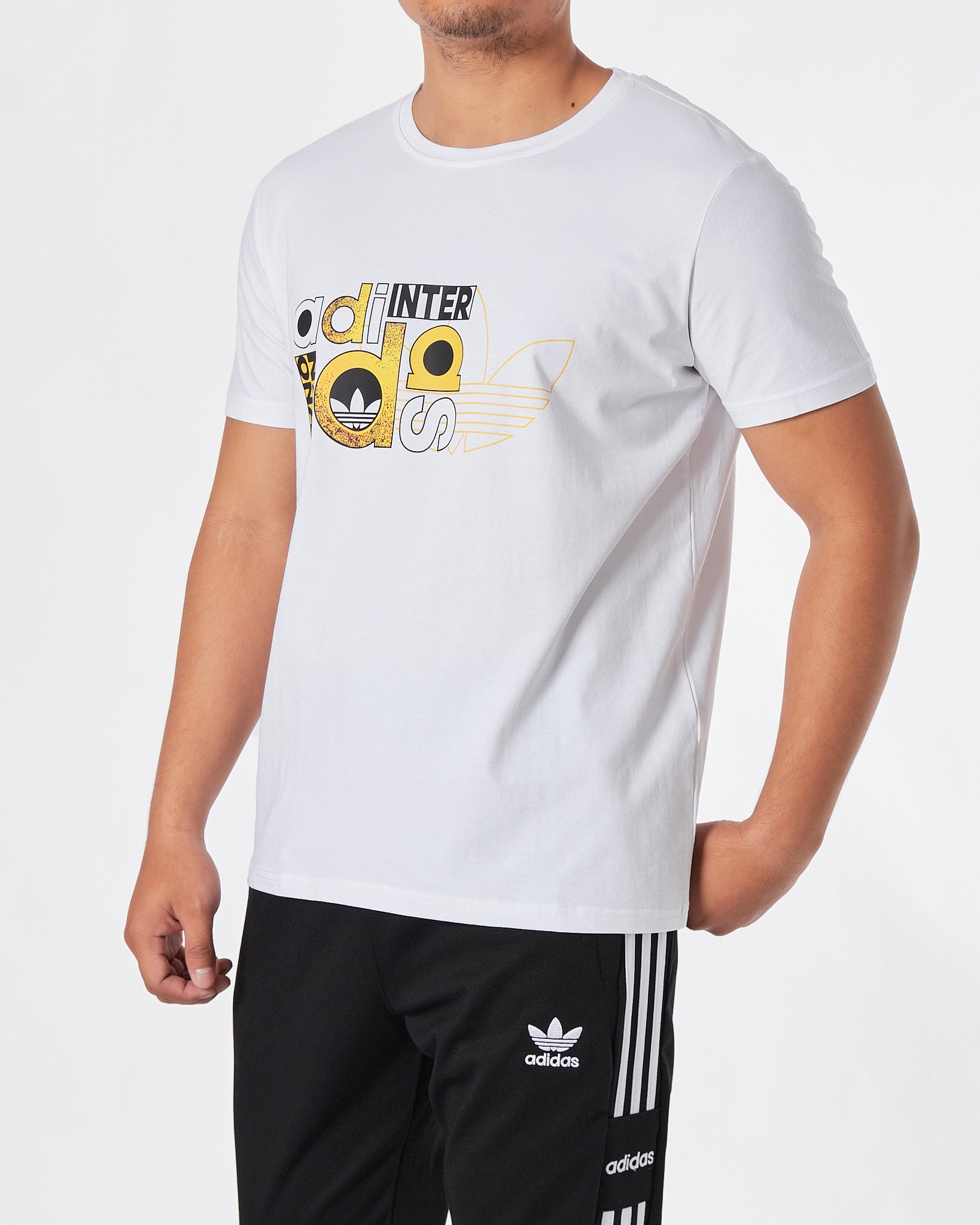 ADI Inter Logo Printed Men White T-Shirt 15.90